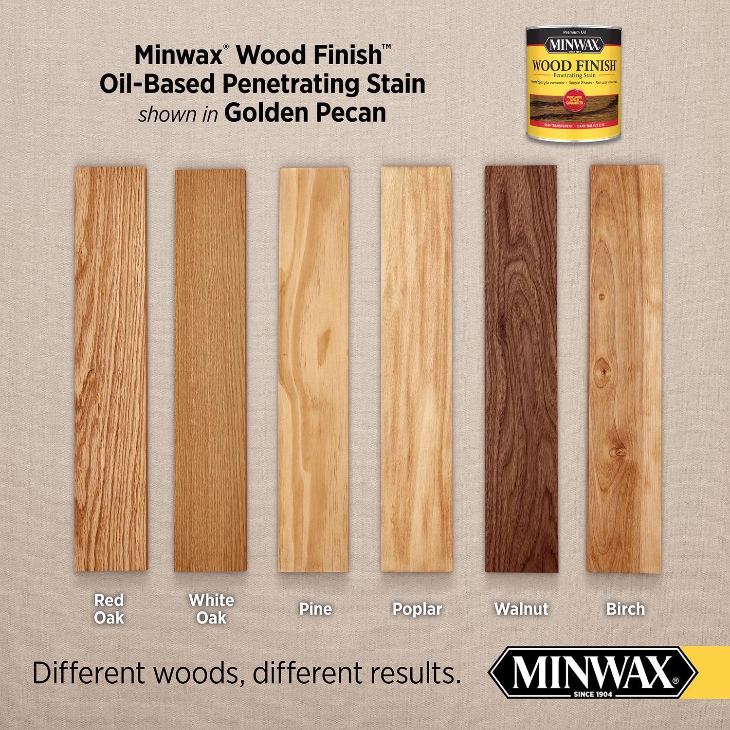 Minwax Wood Finish Semi-Transparent Golden Pecan Oil-Based Penetrating Wood Stain 1/2 pt