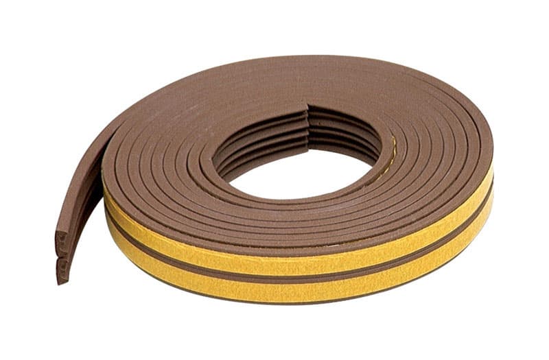 M-D Brown Rubber Weather Stripping Tape For Doors and Windows 17 ft. L X 3/8 in.