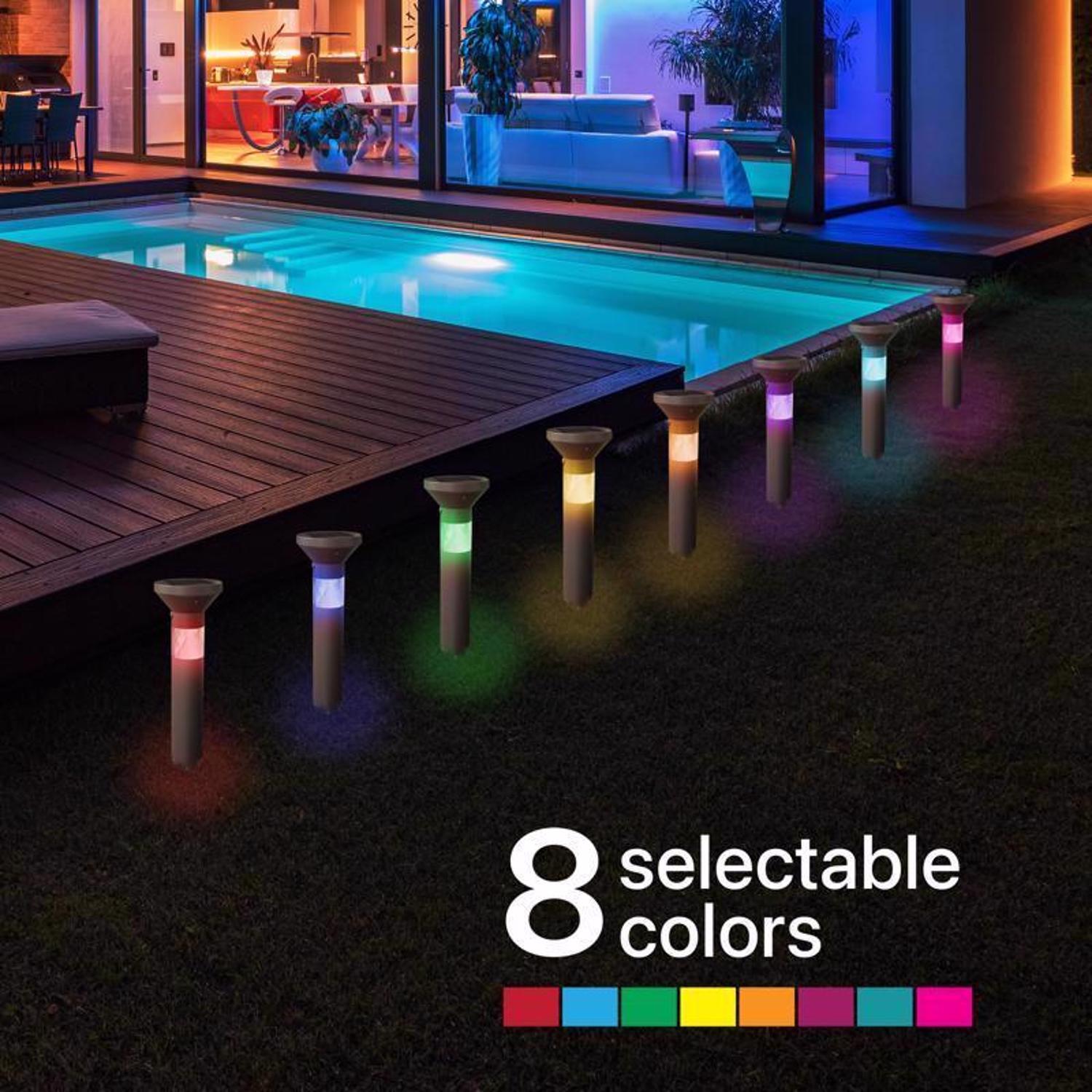 Feit OneSync Oil Rubbed Bronze Solar Powered 0.4 W LED Bollard Light 1 pk