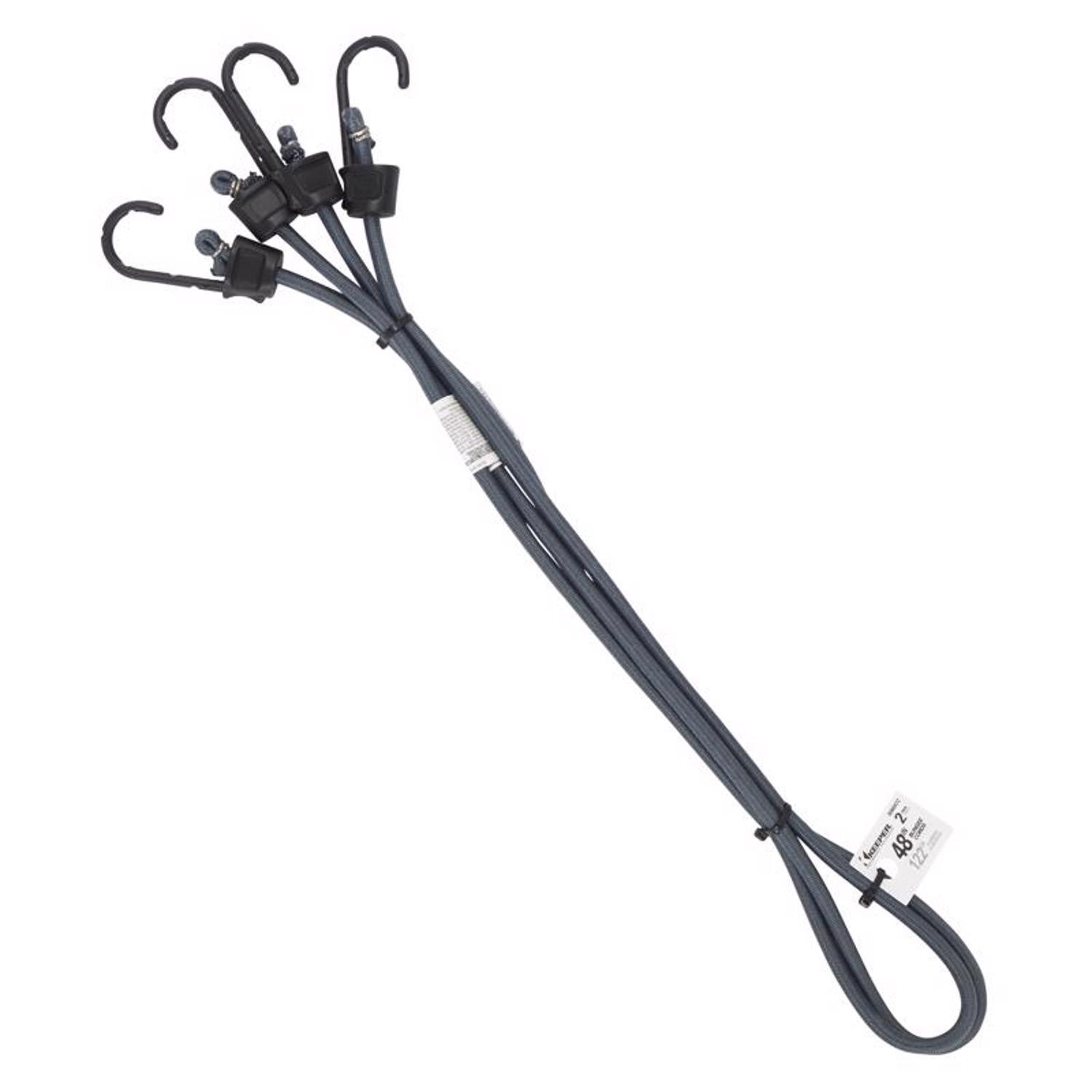 Keeper Black/Gray Bungee Cord 48 in. L X 0.315 in. 2 pk