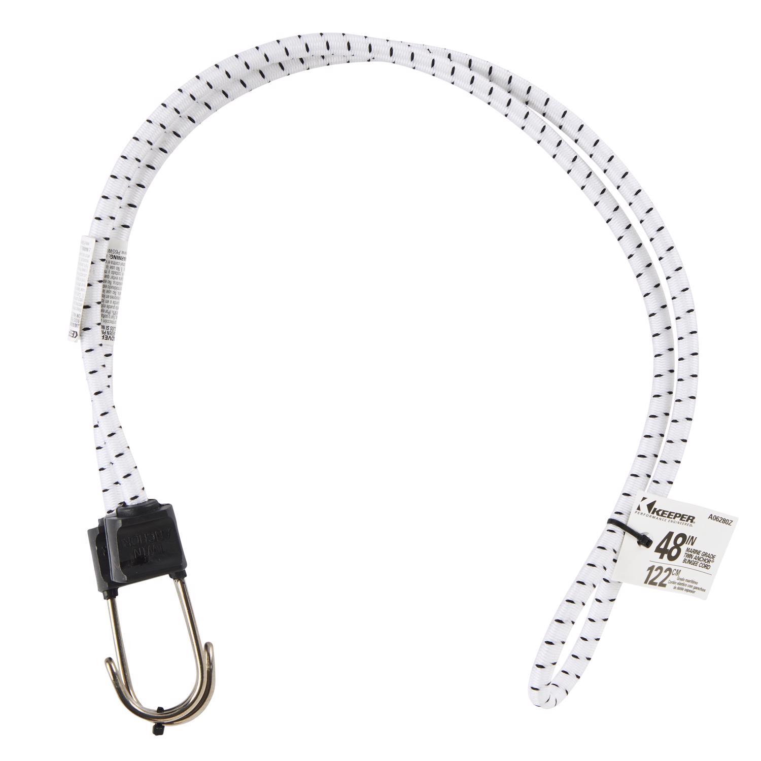 Keeper Black/White Bungee Cord 48 in. L X 0.315 in. 1 pk