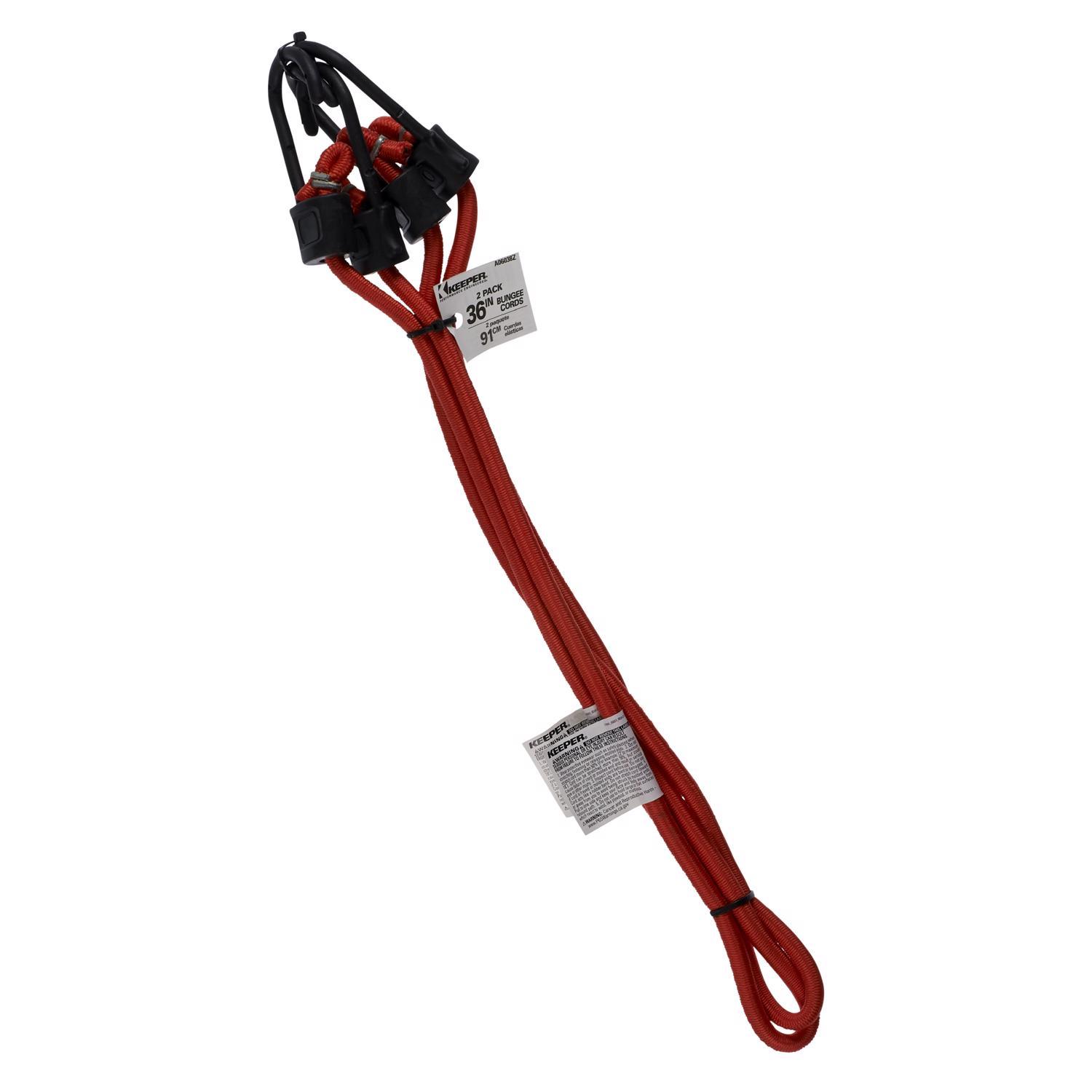 Keeper Orange Bungee Cord 36 in. L X 0.315 in. 2 pk