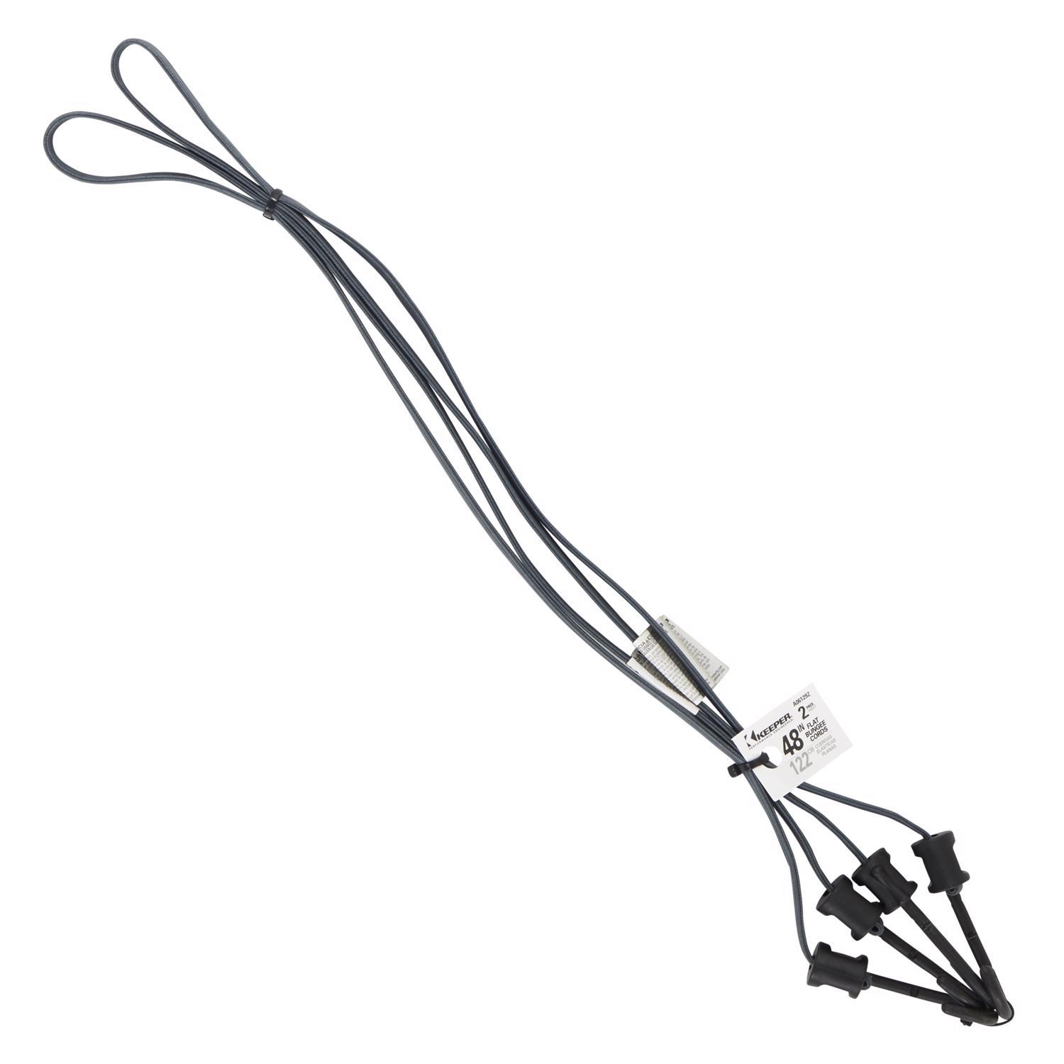Keeper Gray Flat Bungee Cord 48 in. L X 0.315 in. 2 pk
