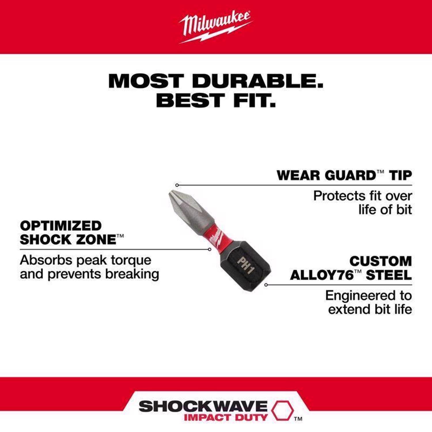 Milwaukee Shockwave Assorted 1 in. L Impact Security Insert Bit Set Steel 9 pc