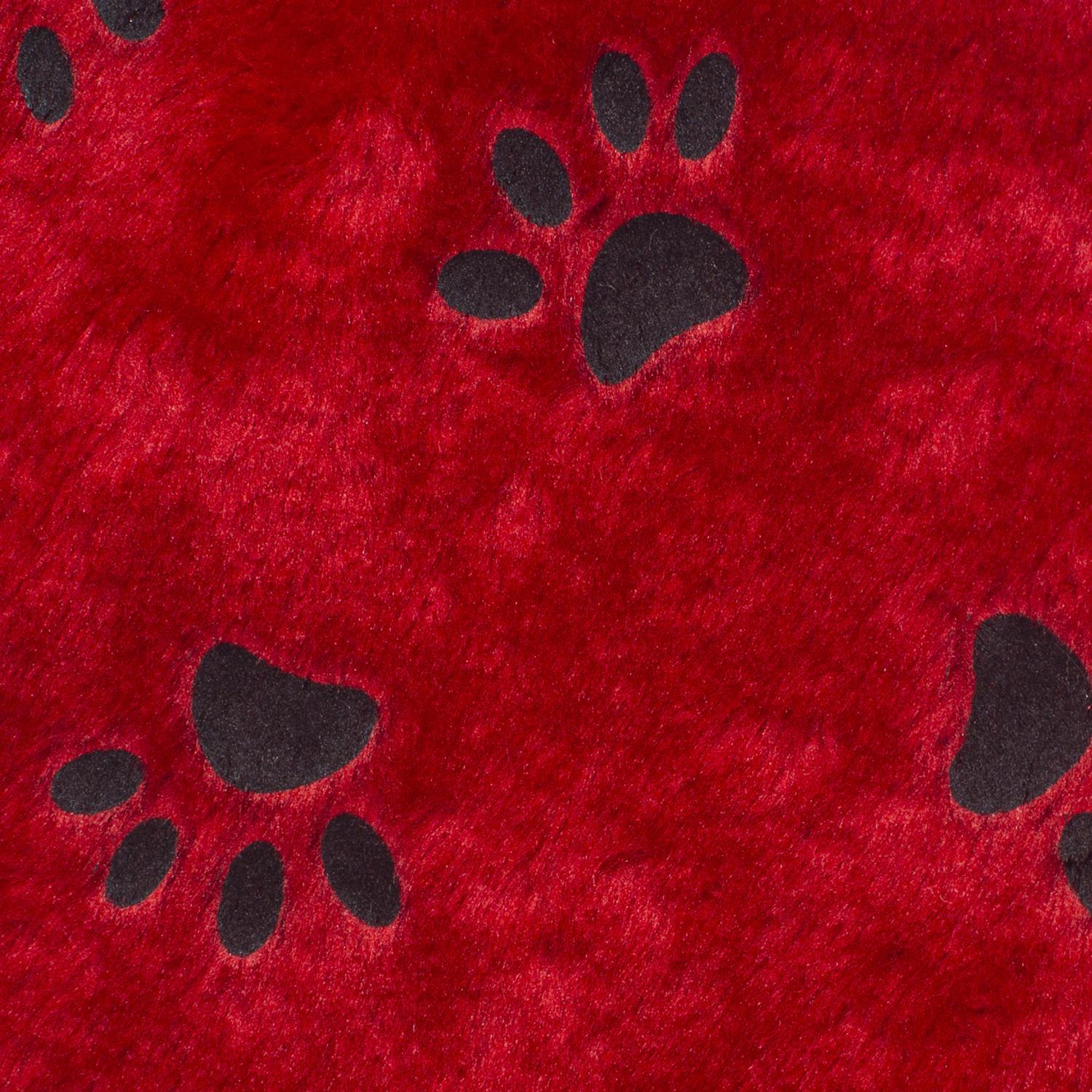 Dyno Red/White/Black Paw Print Christmas Stocking 16 in.
