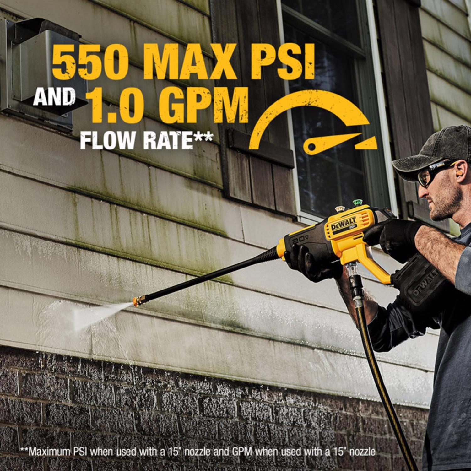DeWalt 20V MAX DCPW550B OEM Branded 550 psi Battery 1 gpm Portable Power Cleaner