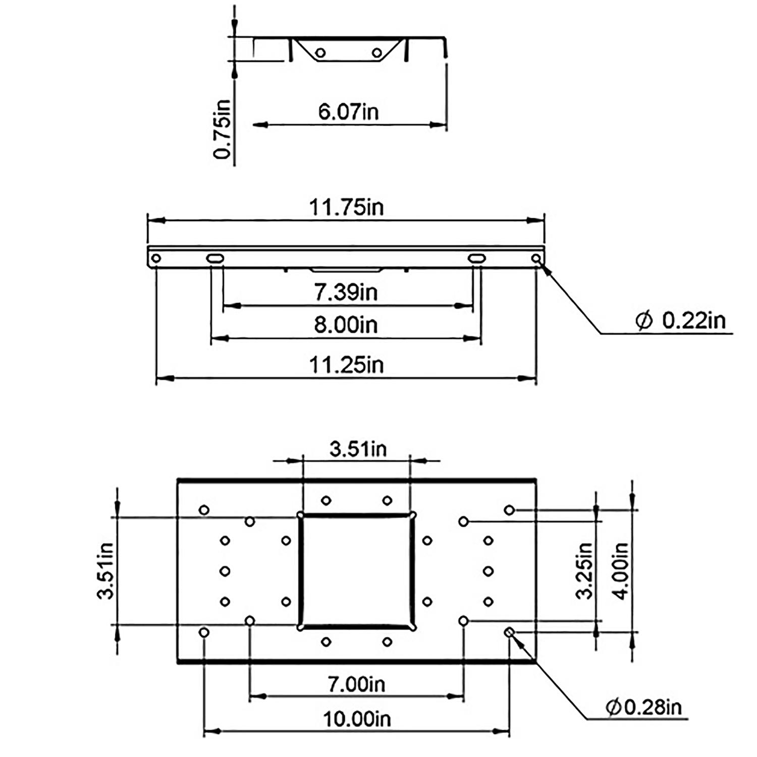 Architectural Mailboxes Black Steel Mailbox Mounting Board.060 Ga. 12.875 in. L