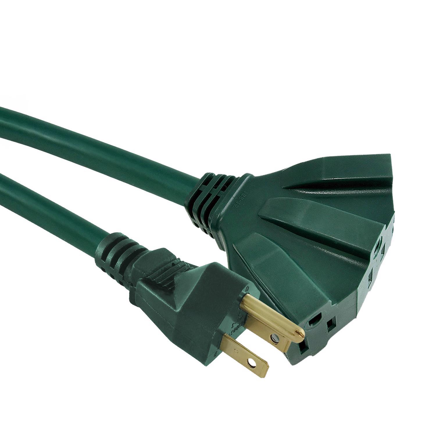 Ace Outdoor 50 ft. L Green Triple Outlet Cord 16/3 SJTW