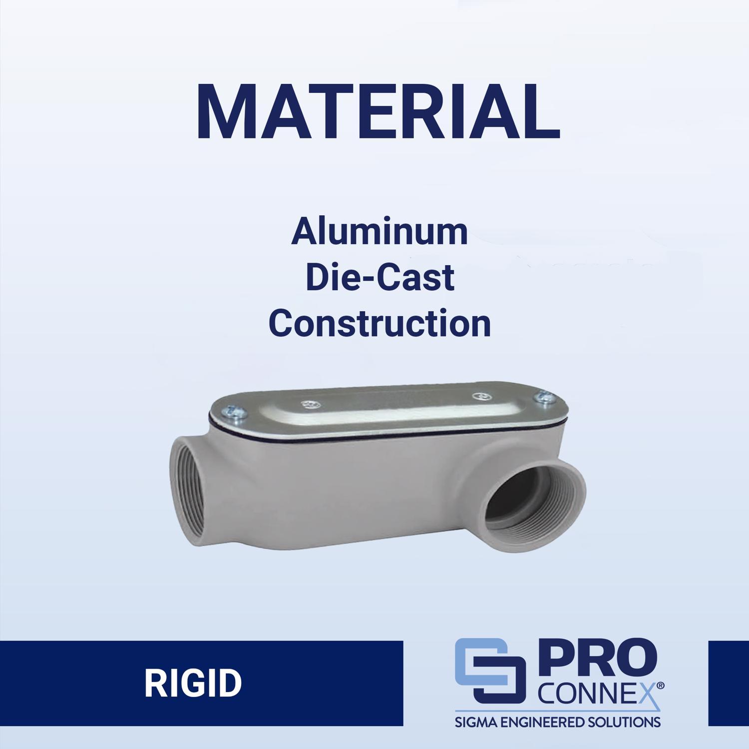 Sigma Engineered Solutions ProConnex 1/2 in. D Die-Cast Aluminum Conduit Body For Rigid 1 pk