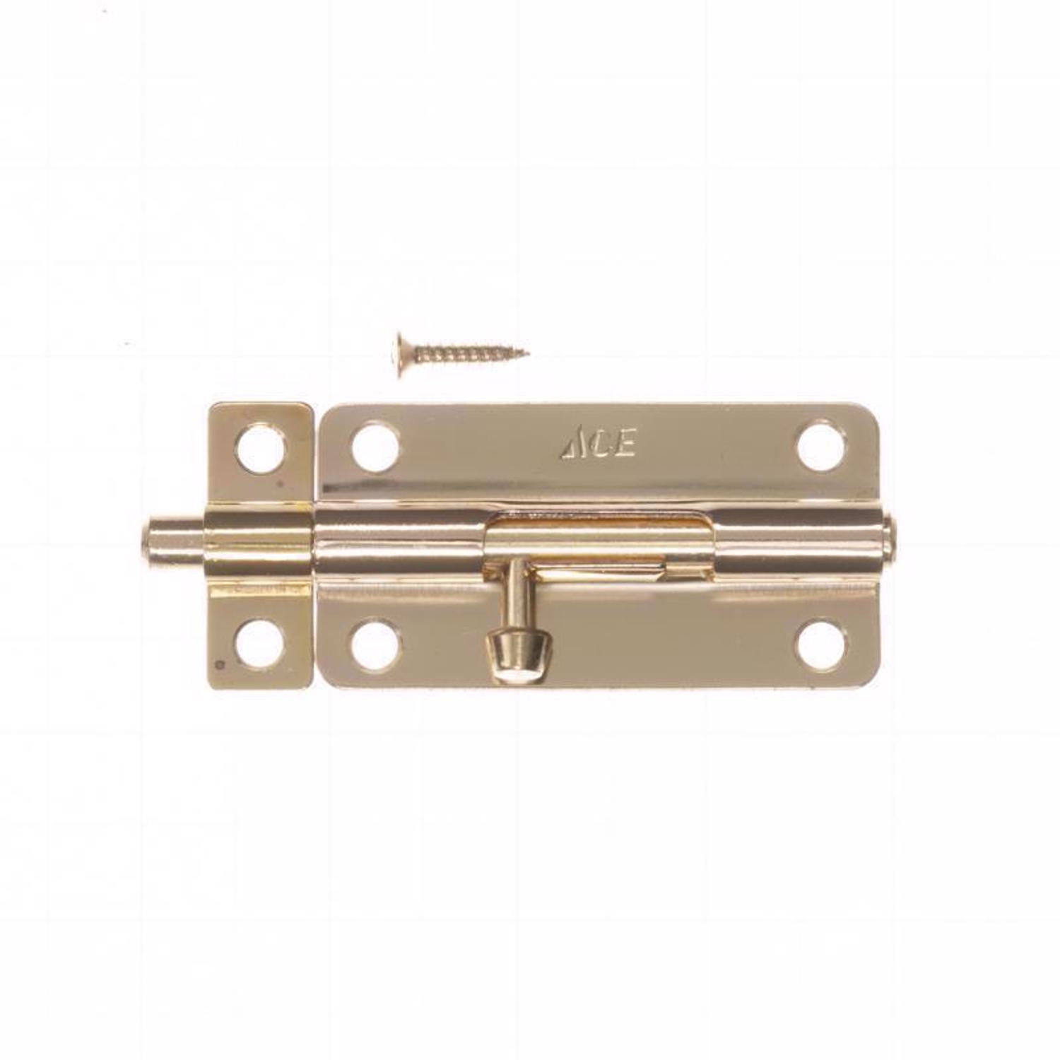 Ace 4 in. L Brass-Plated Steel Barrel Bolt 1 pk