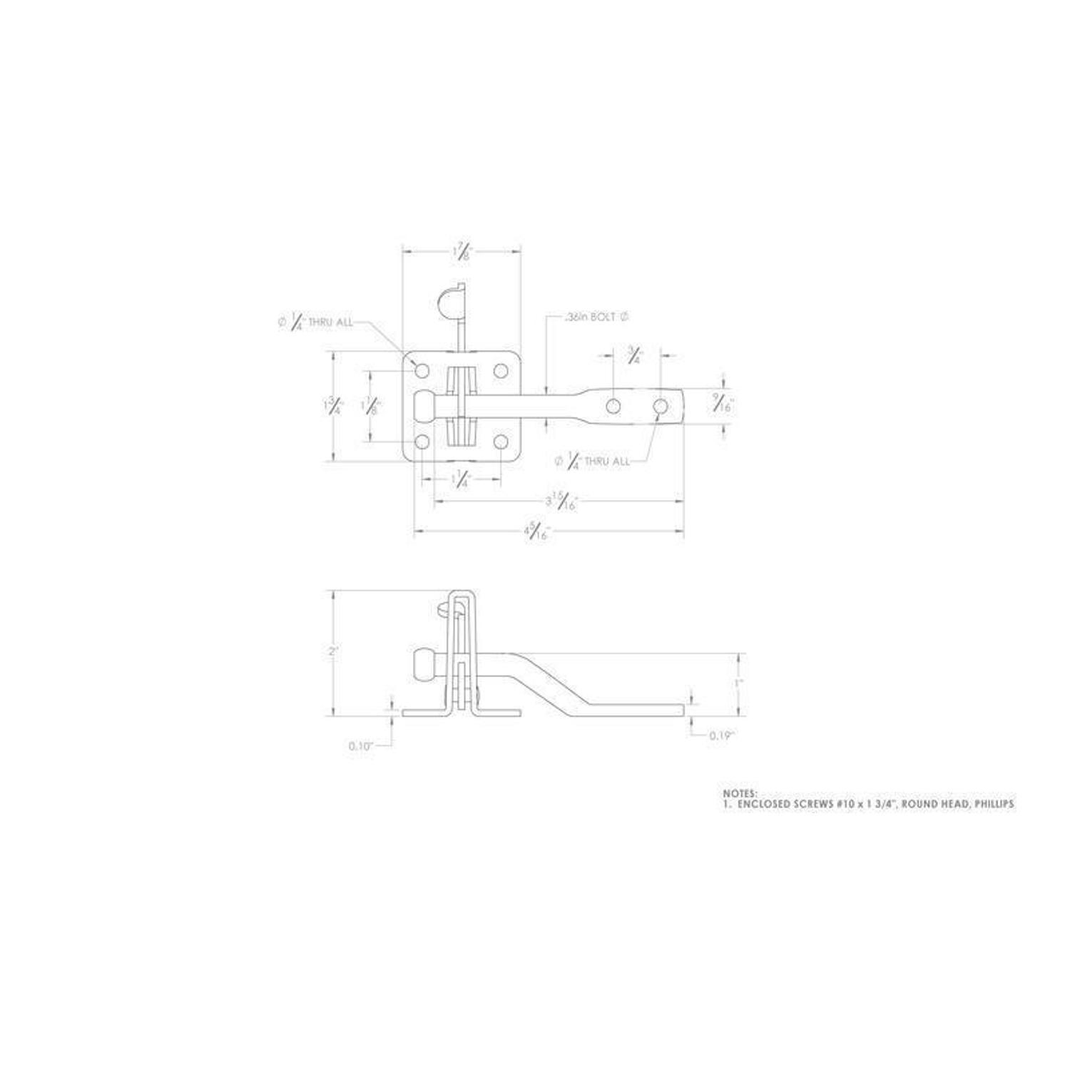 Ace 2 in. H X 4.31 in. W X 1 in. L Zinc Gate Latch