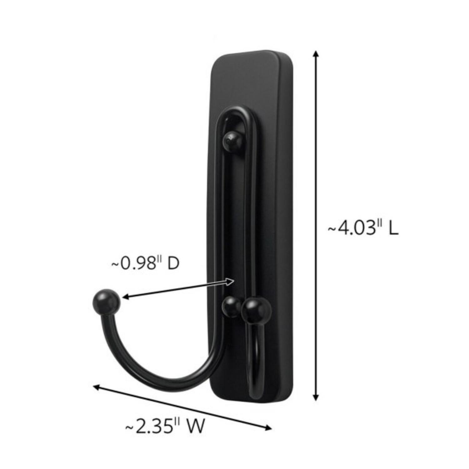 3M Command 2 in. L Matte Black Metal Large Double Hook 4 lb. cap. 1 pk