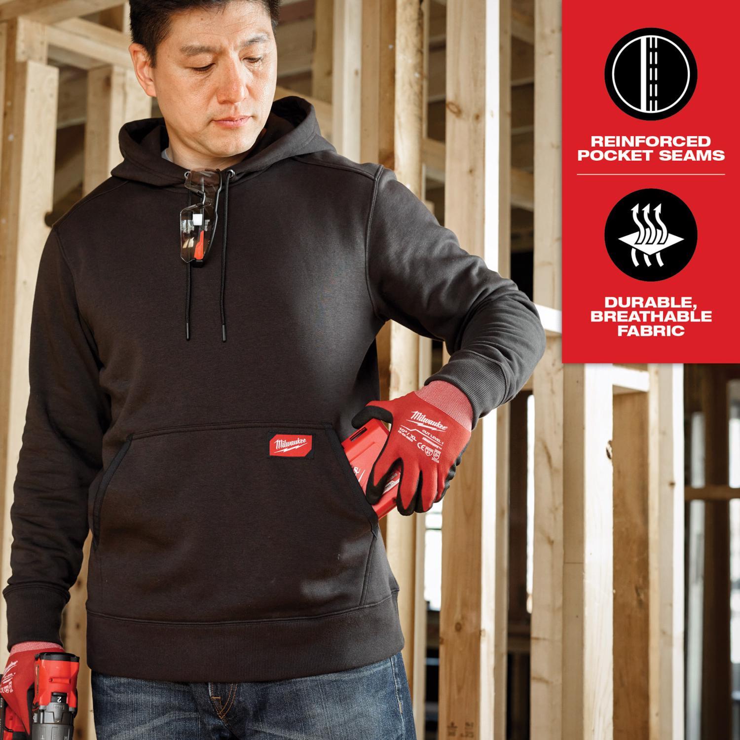 Milwaukee M Long Sleeve Men's Hooded Hoodie Gray