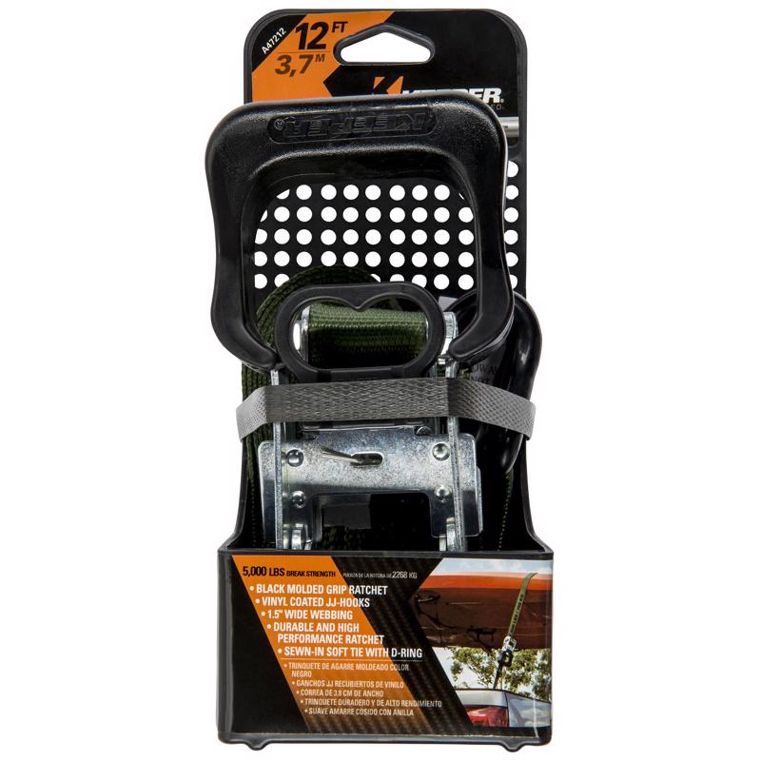 Keeper 1.5 in. W X 12 ft. L Forest Green Ratchet Tie Down Strap 1666 lb 1 pk