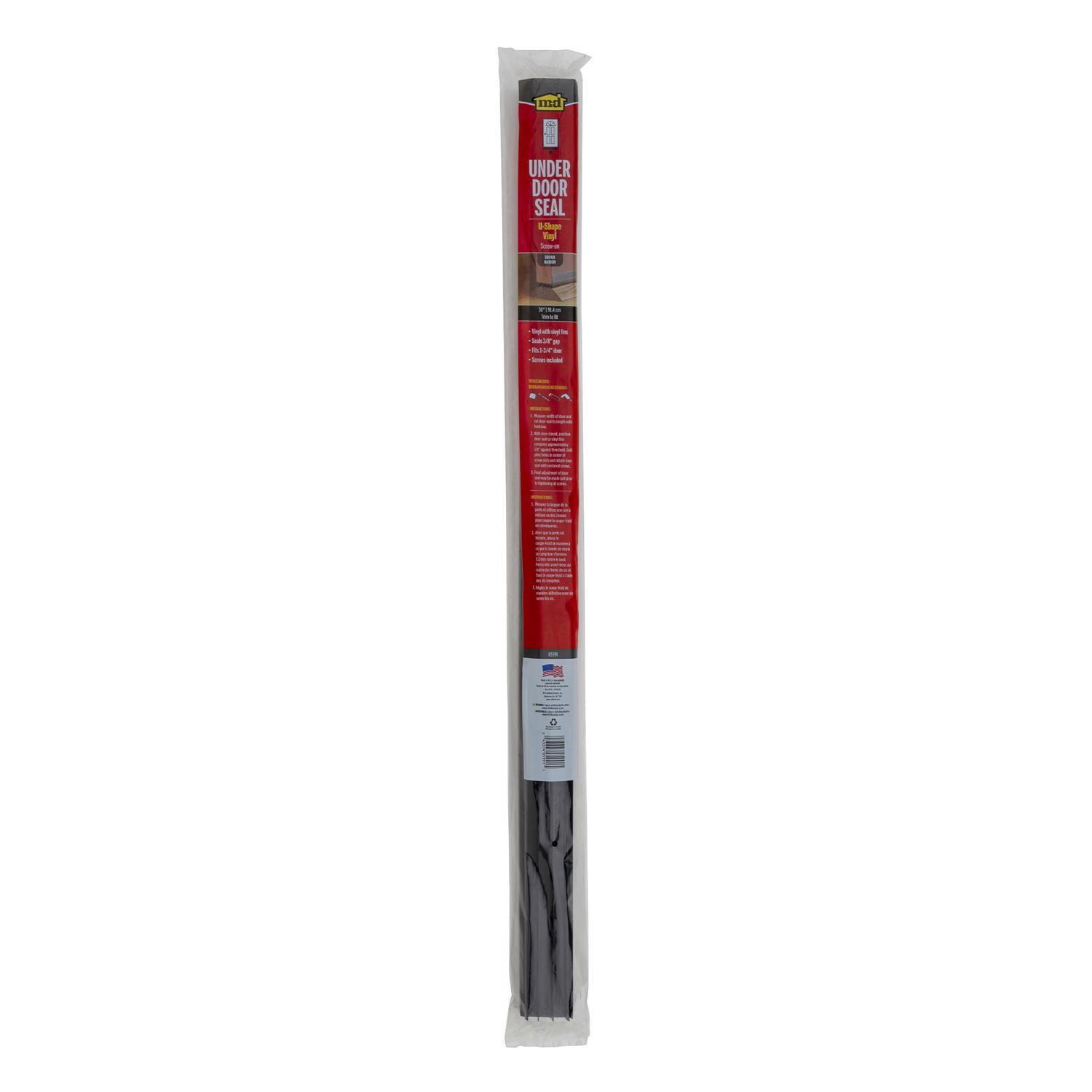 M-D Building Products Brown Vinyl U-Shaped Bottom For Doors 36 in. L X 1.13 in.
