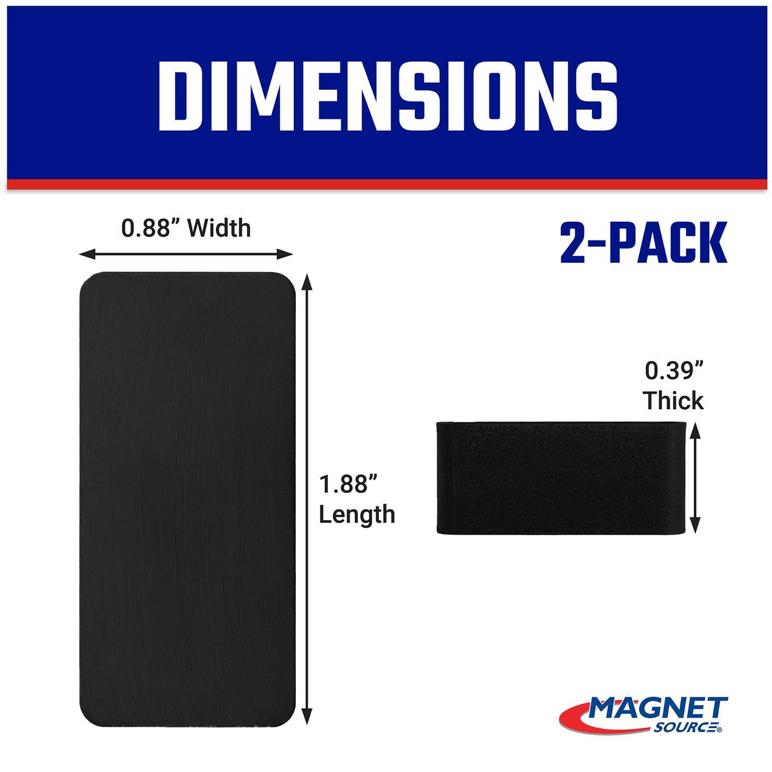 Magnet Source 1.875 in. L X.875 in. W Black Block Magnets 3 lb. pull 2 pc