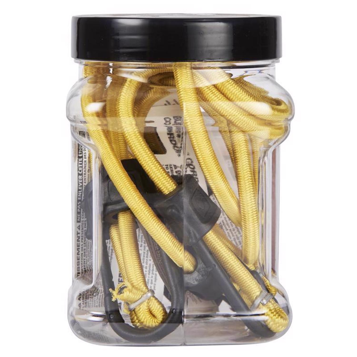 Keeper Black/Yellow Bungee Cord 24 in. L X 0.315 in. 4 pk