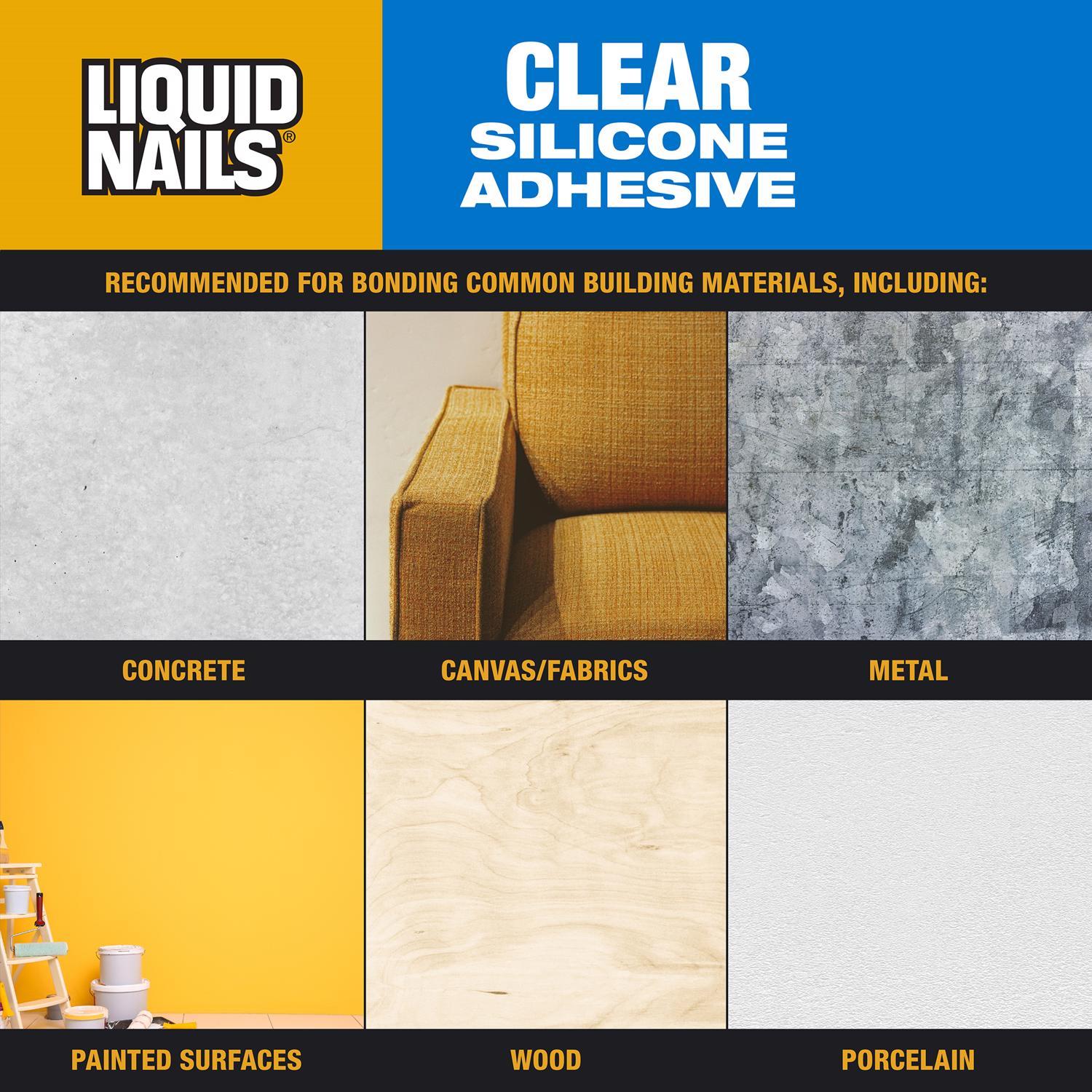 Liquid Nails Clear Small Projects High Strength Silicone Clear Adhesive 2.5 oz