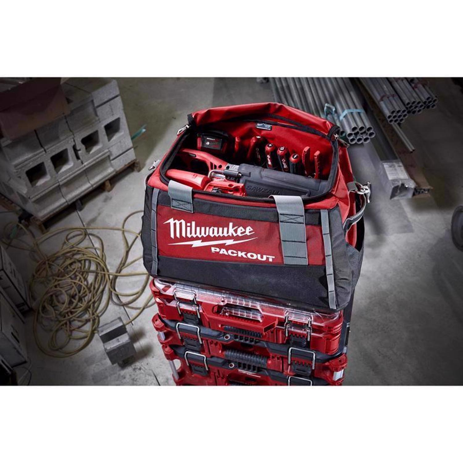 Milwaukee Packout Ballistic Nylon 20" Tool Bag 3 pocket Black/Red 1 pc