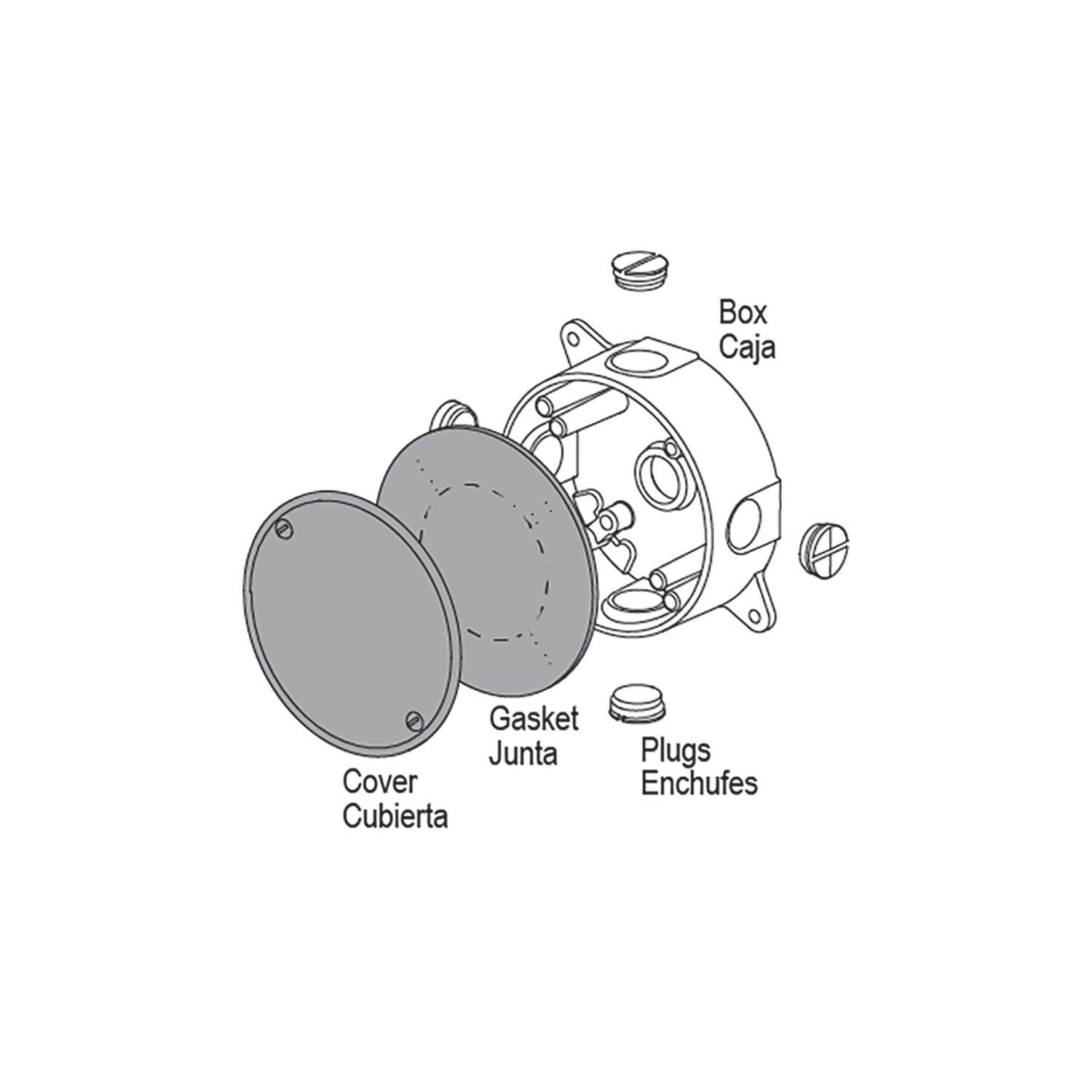 Sigma Engineered Solutions Round Stamped Steel 4.13 in. H X 4.13 in. W Flat Box Cover
