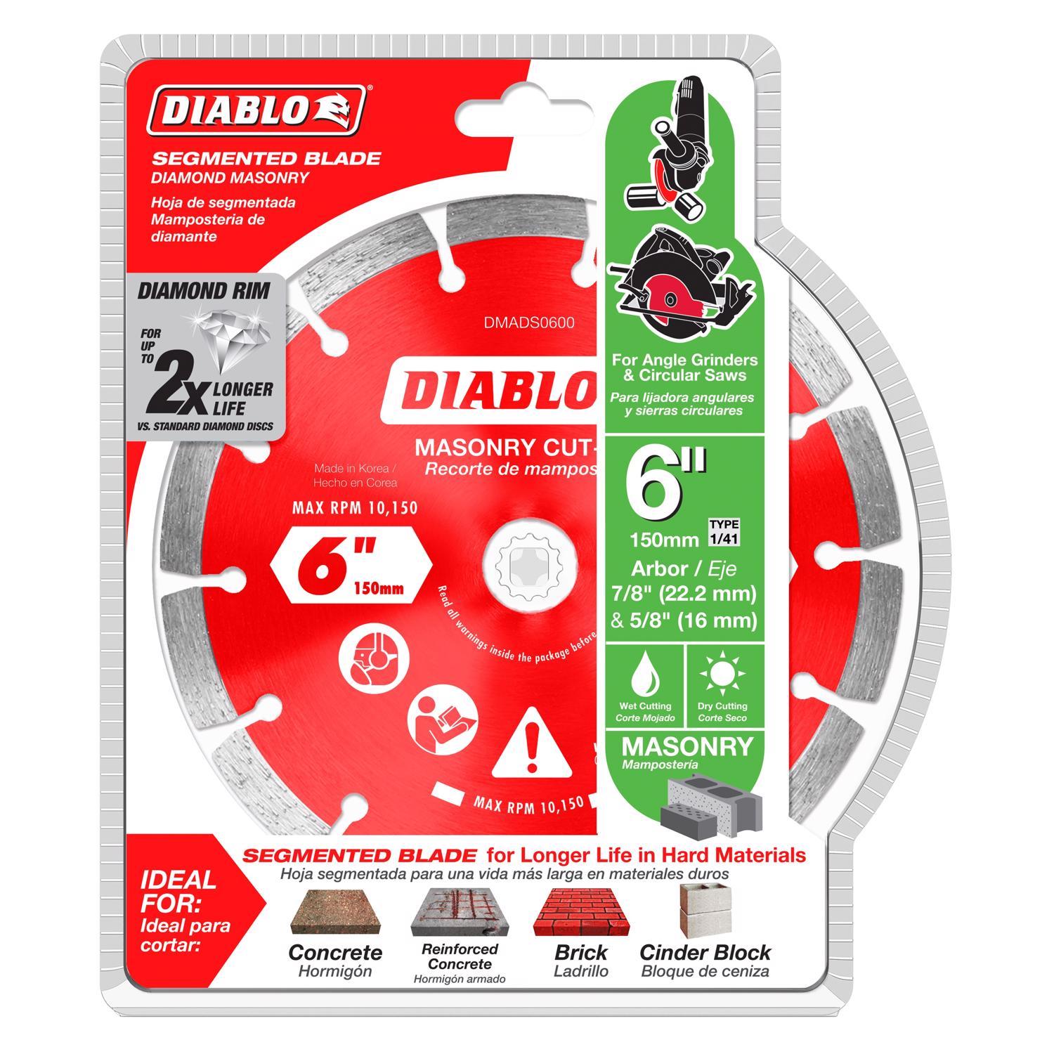 Diablo 6 in. D X 7/8 in. Diamond Masonry Cut-Off Disc 1 pk