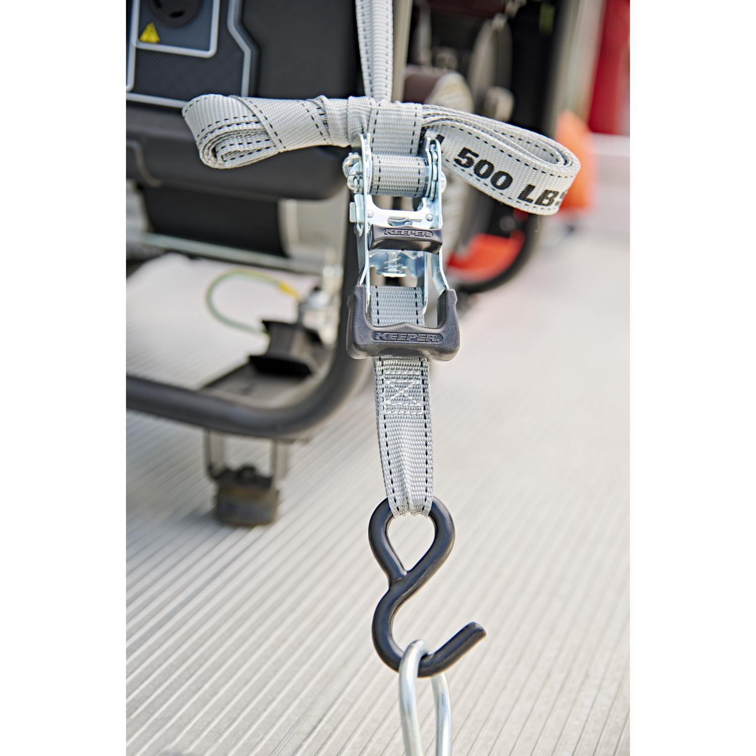 Keeper 1 in. W X 15 ft. L Gray Ratchet Tie Down Strap 500 lb 4 pk
