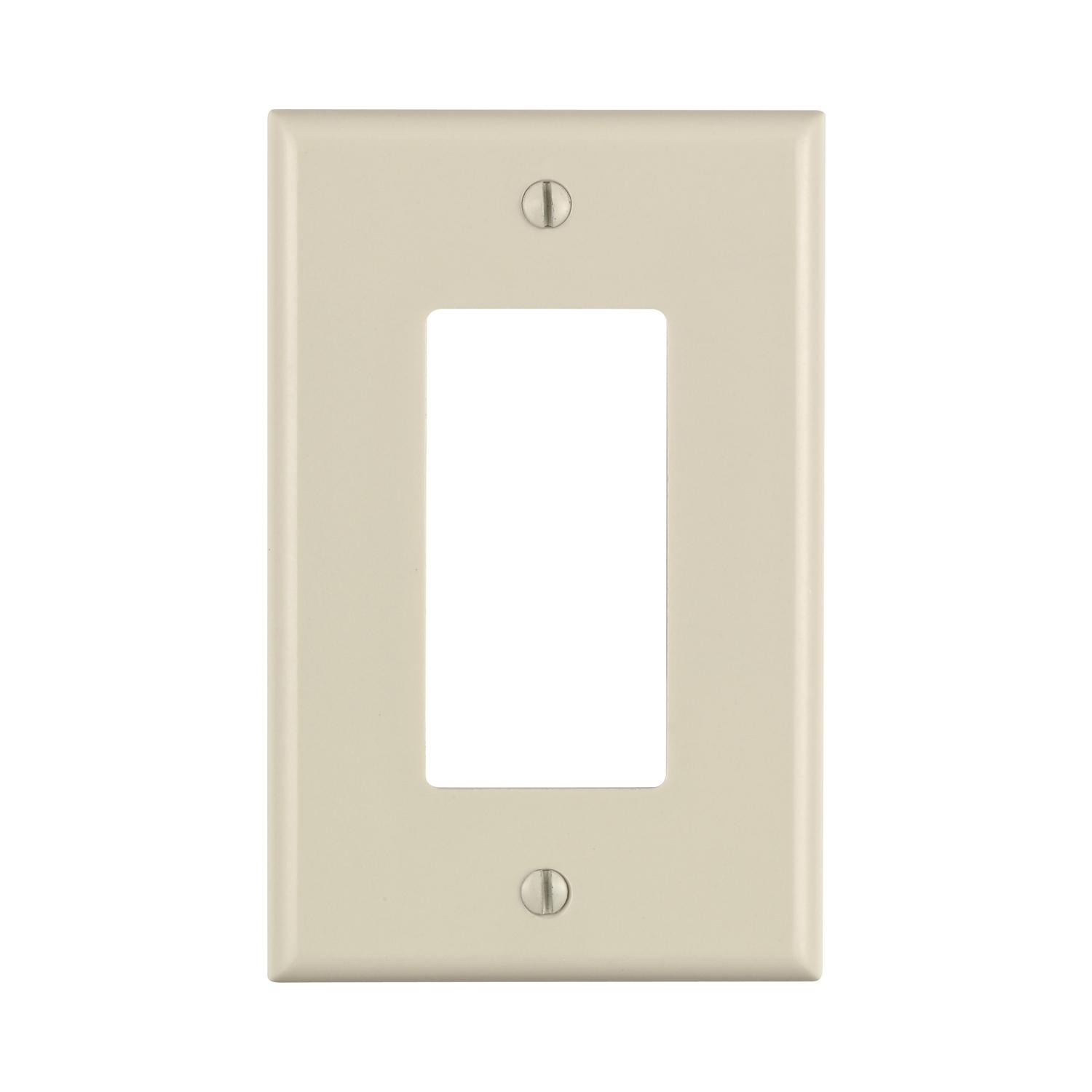 Leviton Light Almond 1 gang Thermoset Plastic Decorator Wall Plate 1 pk