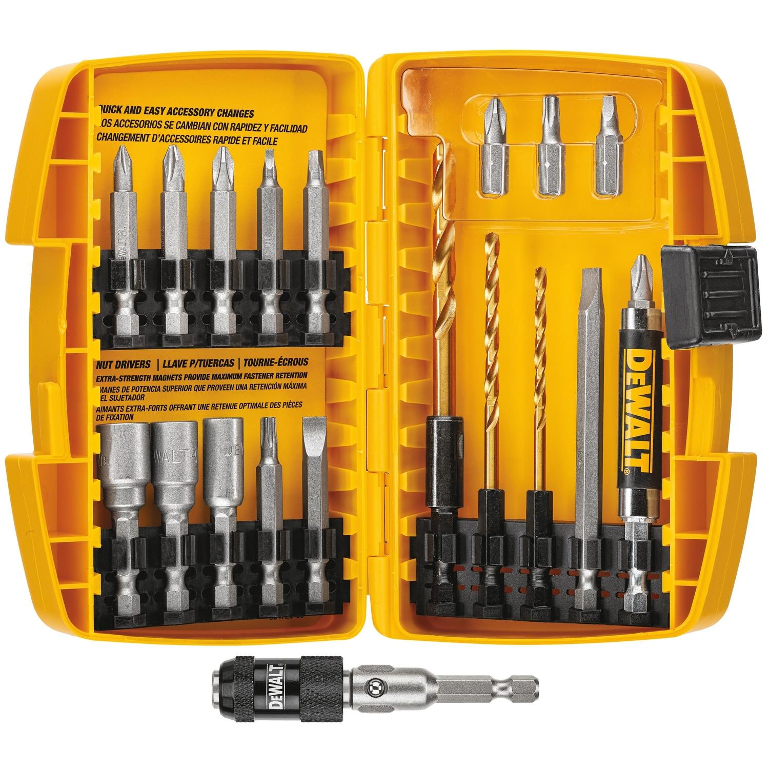 DeWalt Rapid Load Steel Drill Bit Set Hex Shank 20 pc