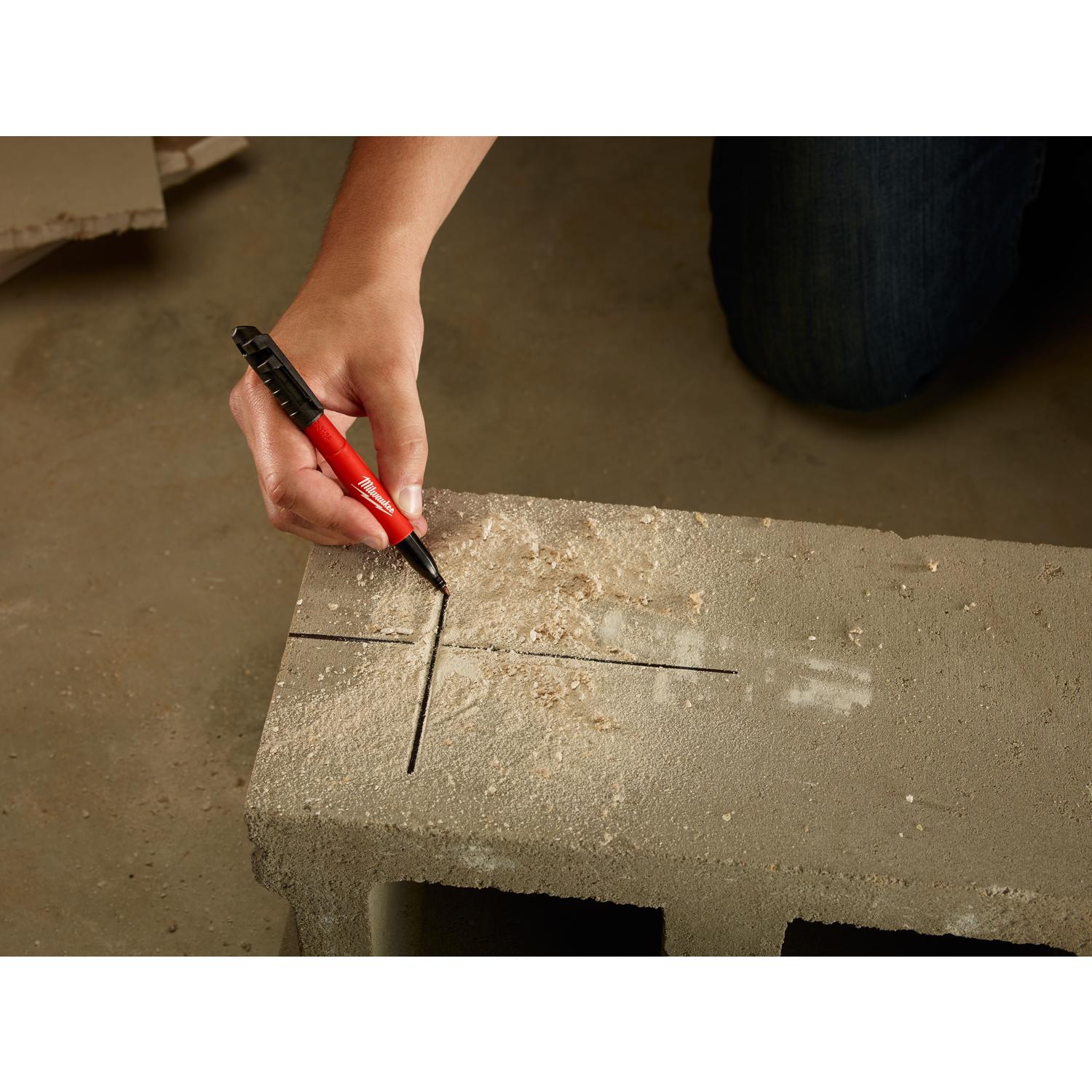 Milwaukee Inkzall Black Fine Tip Jobsite Marker 1 pk