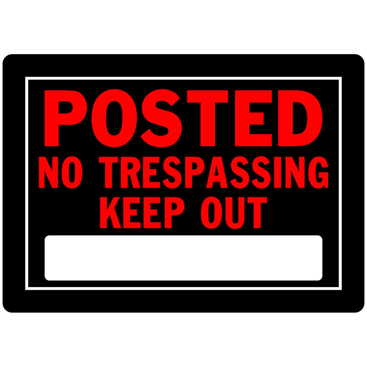 HILLMAN English Black No Trespassing Sign 10 in. H X 14 in. W