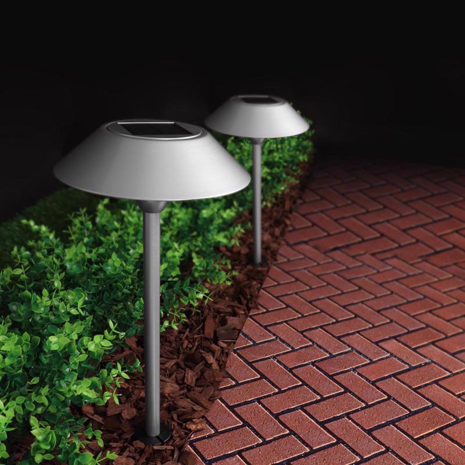 Feit OneSync Brushed Nickel Solar Powered 0.4 W LED Pathway Light 1 pk