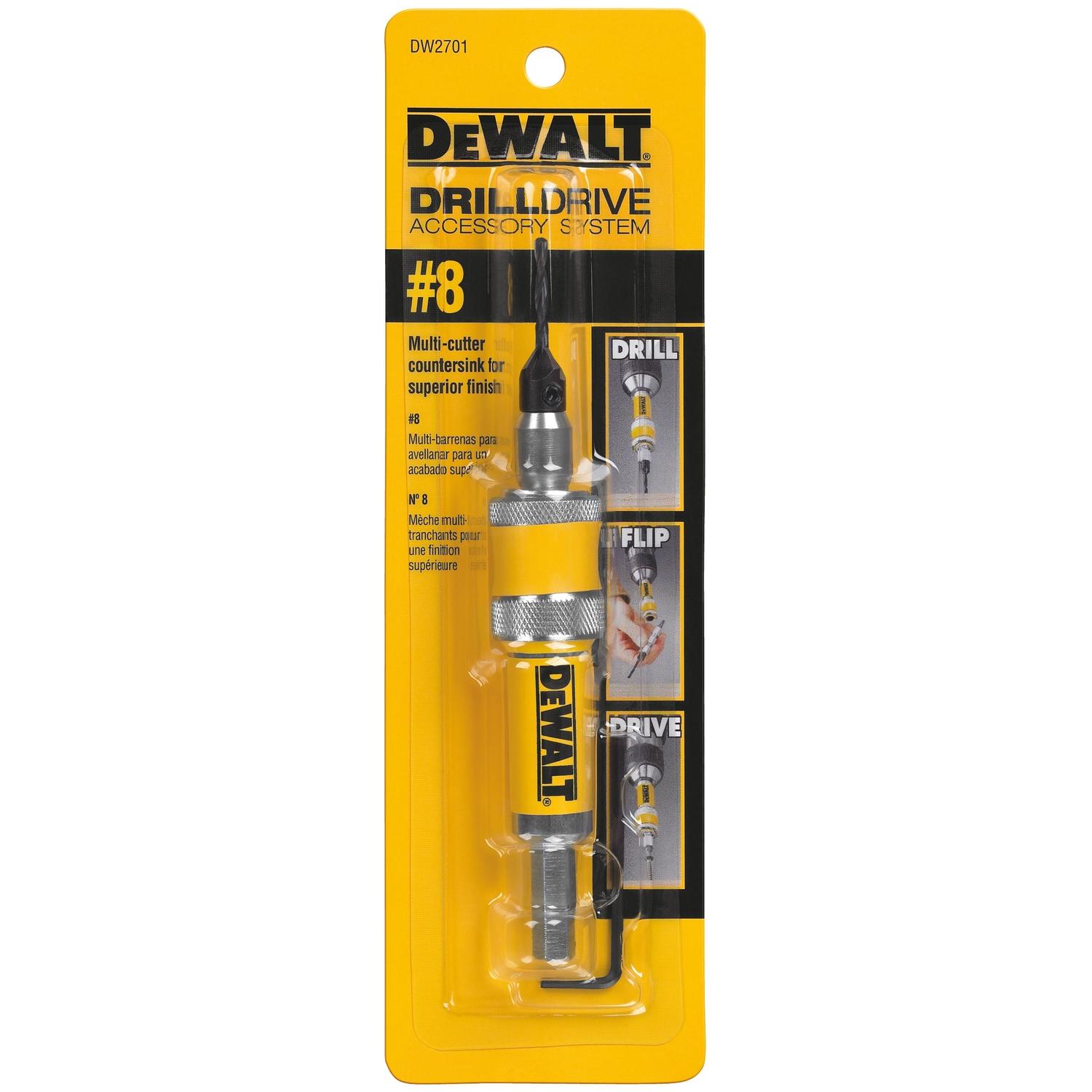 DEWALT No. 8 Black Oxide Extension Drill Bit Hex Shank 1 pc
