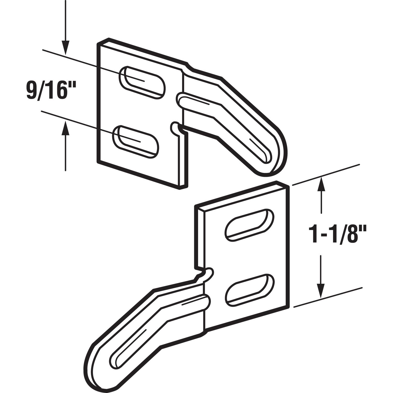Prime-Line 0.56 in. D X 2.5 in. L Zinc-Plated Silver Steel Bi-Fold Door Aligner 2 pc