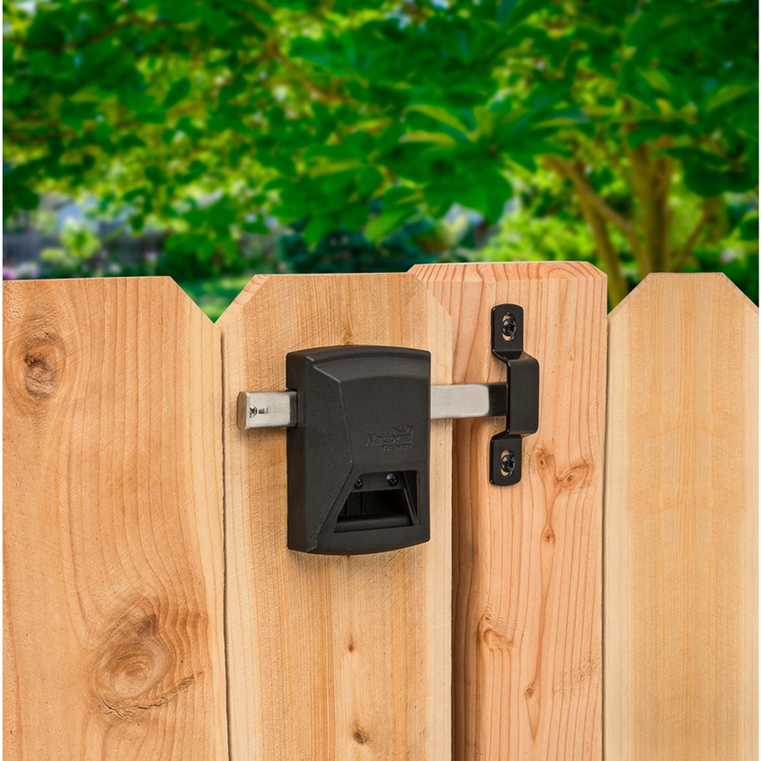 National Hardware SmartKey 3.35 in. L Black Metal Gate Lock 1 pk