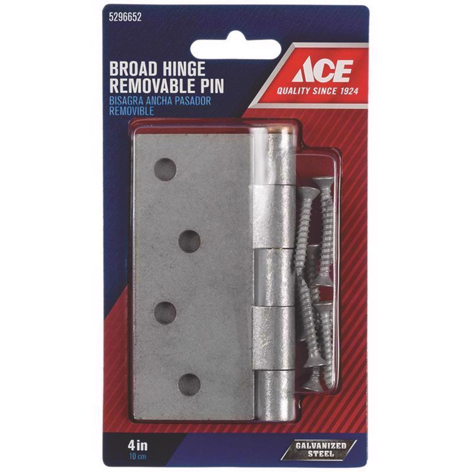 Ace 4 in. L Galvanized Broad Hinge 1 pk