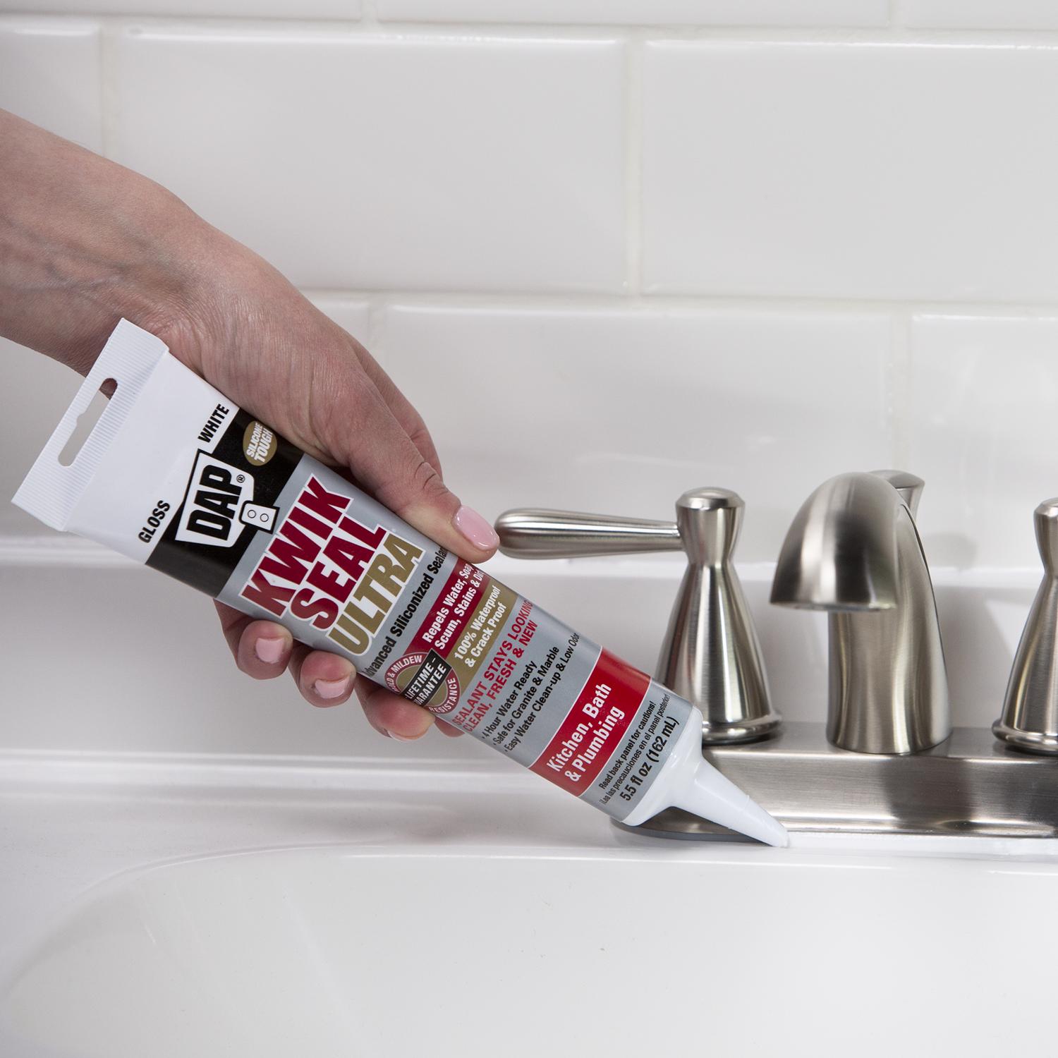 DAP Kwik Seal Ultra White Siliconized Acrylic Kitchen and Bath Sealant 5.5 oz