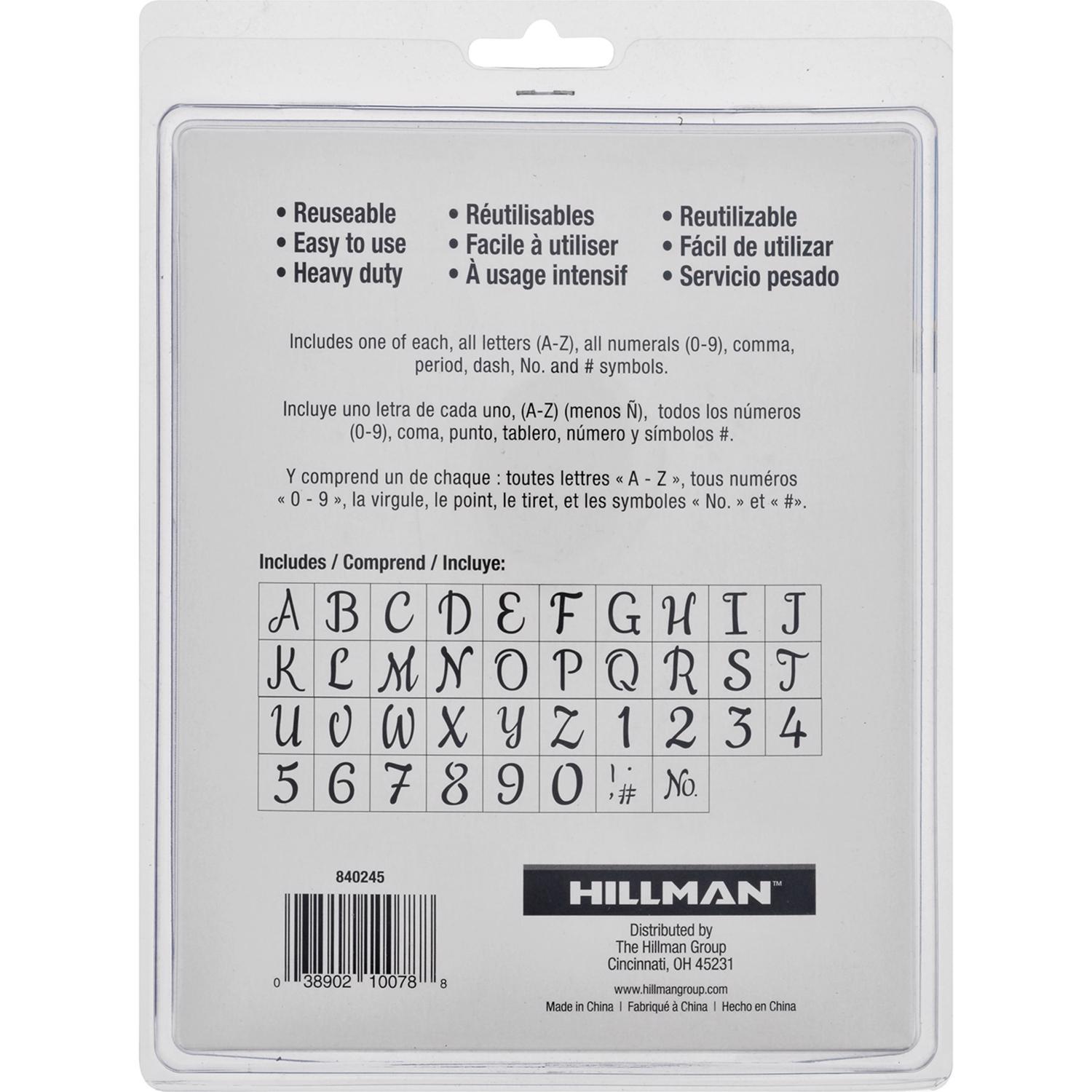 HILLMAN 6 in. Oil Board Decorative Script Stencil Pack 6 in. Stencil Set 38 pk
