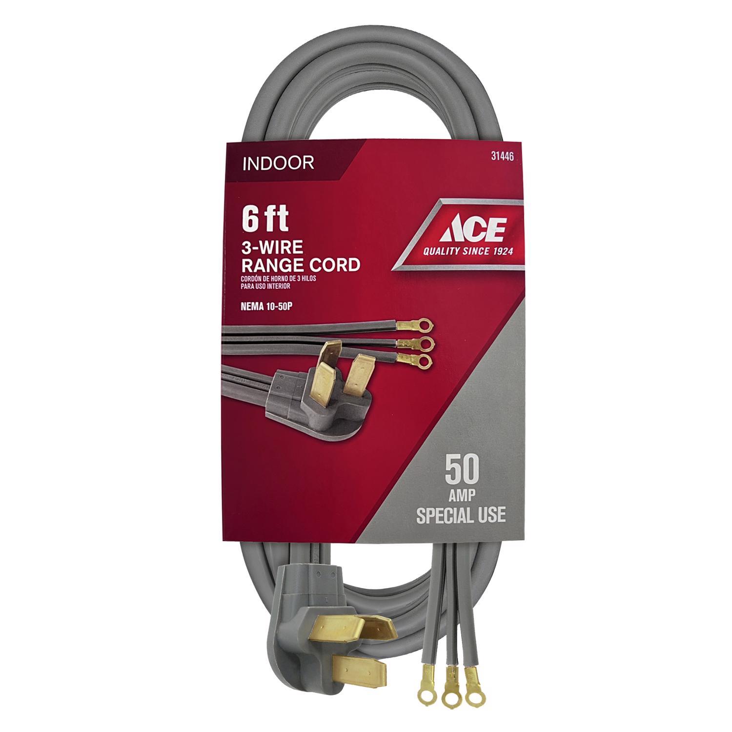 Ace 6/2 & 8/1 SRDT 125/250 V 6 ft. L Range Cord 3 Wire