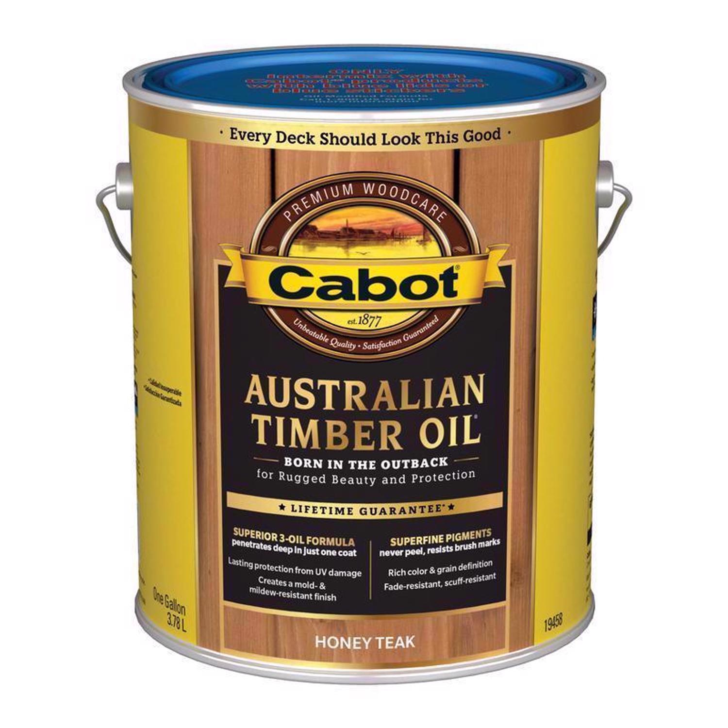 Cabot Australian Timber Oil Low VOC Transparent Honey Teak Oil-Based Alkyd Australian Timber Oil 1 g