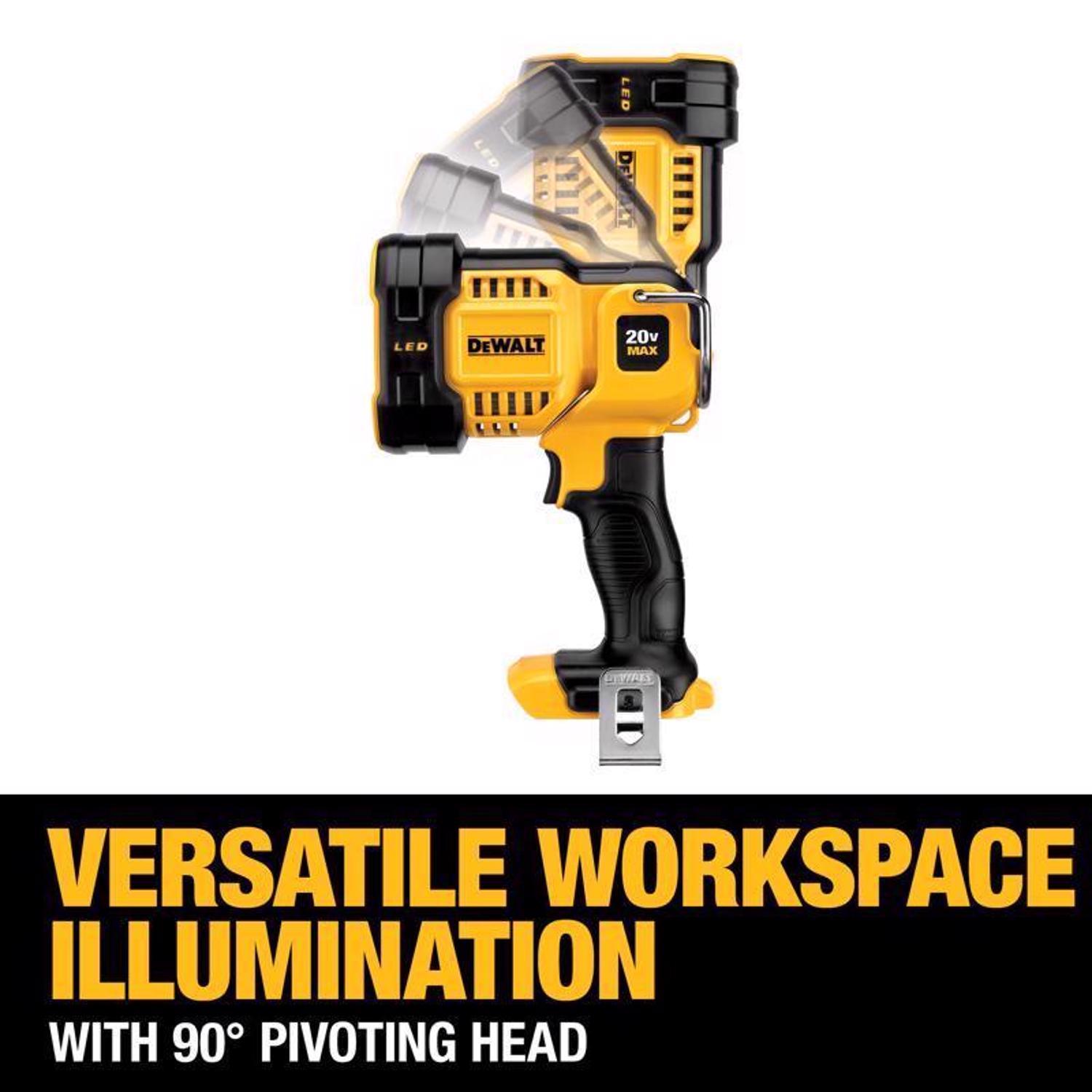 DeWalt 20V MAX 1500 lm Black/Yellow LED Rechargeable Jobsite Spotlight
