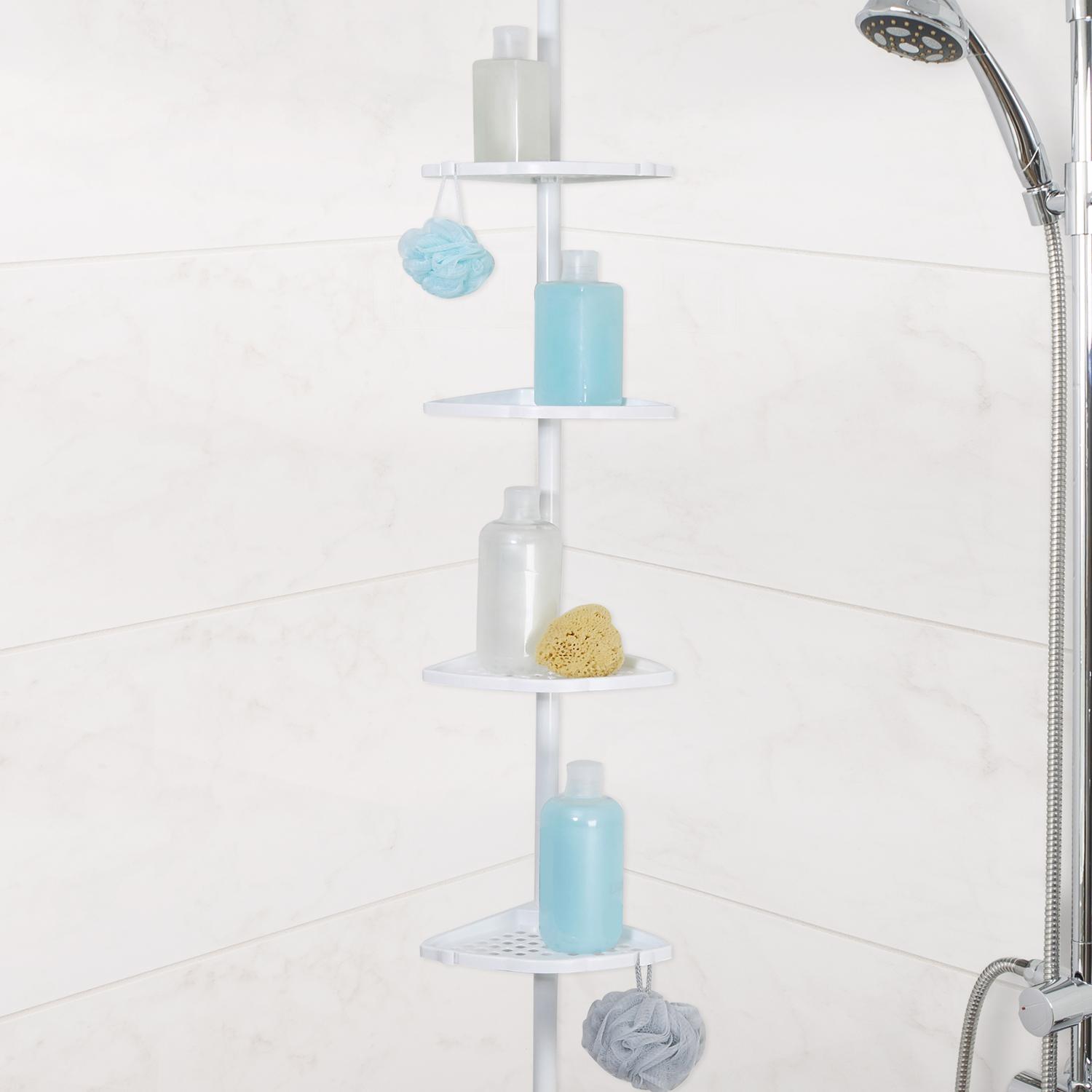 Better Living 24 in. H X 2.5 in. W X 8 in. L White 4-Shelf Corner Shower Caddy
