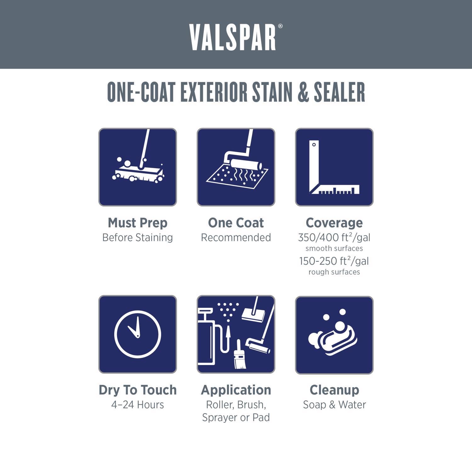 Valspar Transparent Canyon Brown Stain and Sealer 1 Gallon