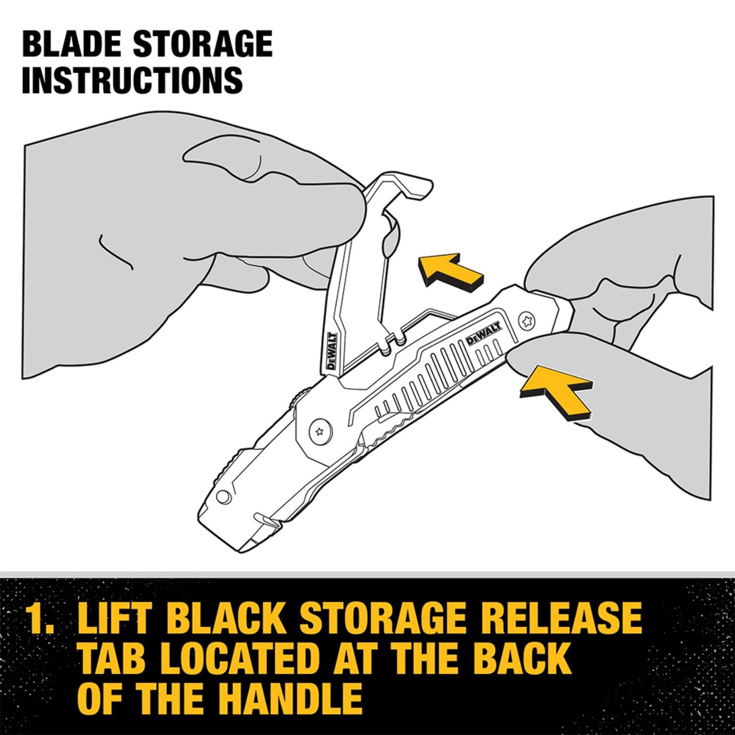 DeWalt 8-3/4 in. Folding Utility Knife Black/Yellow 1 pk