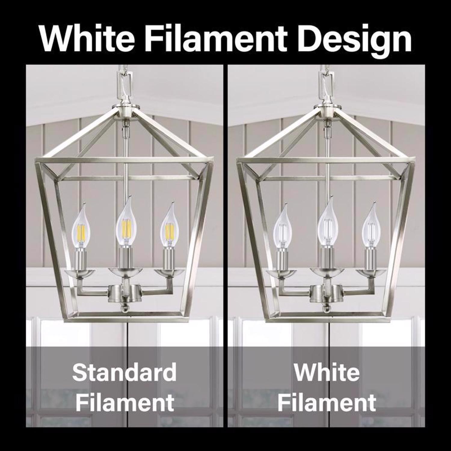 Feit White B10 E12 (Candelabra) Filament LED Bulb Daylight 100 Watt Equivalence 2 pk