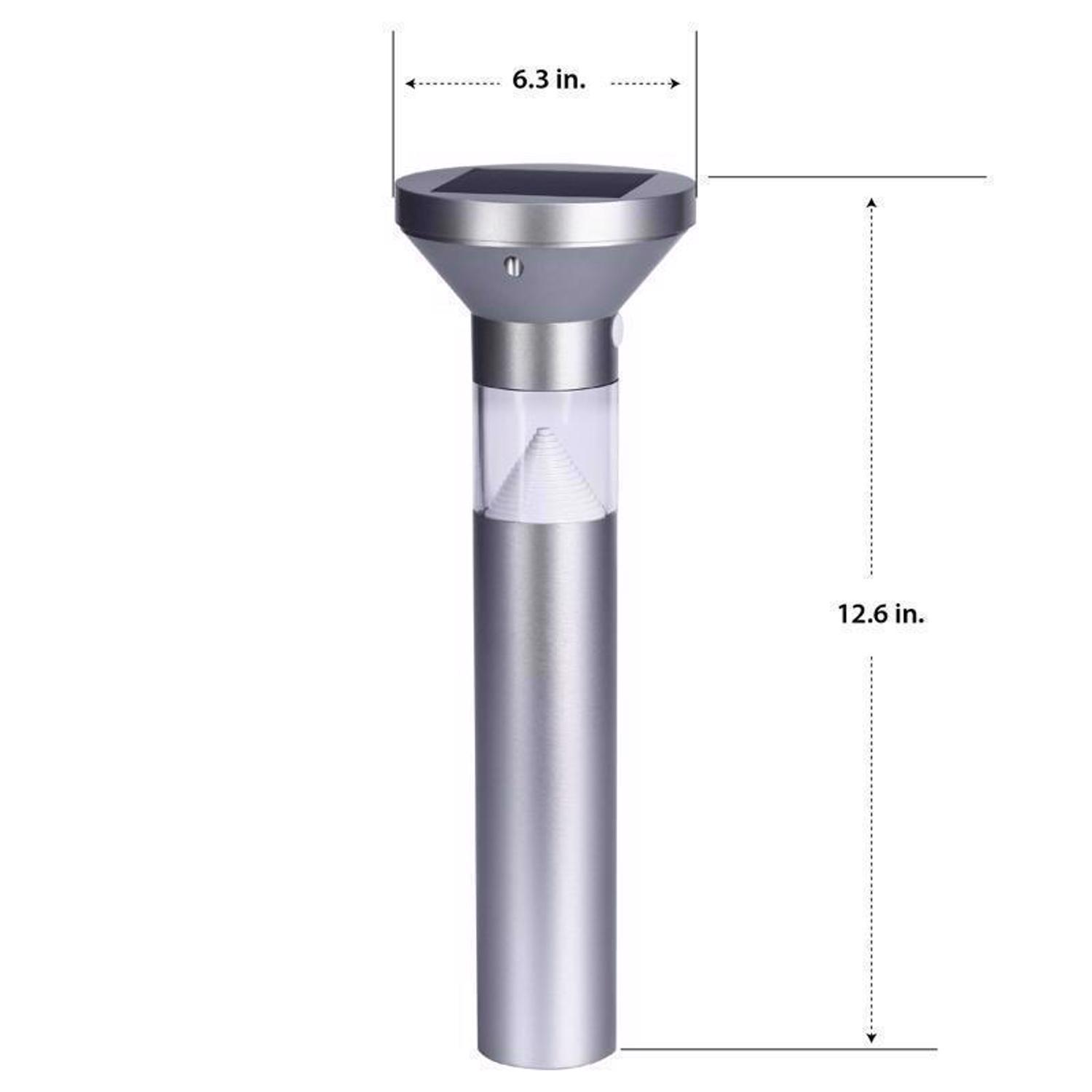 Feit OneSync Brushed Nickel Solar Powered 0.4 W LED Bollard Light 1 pk