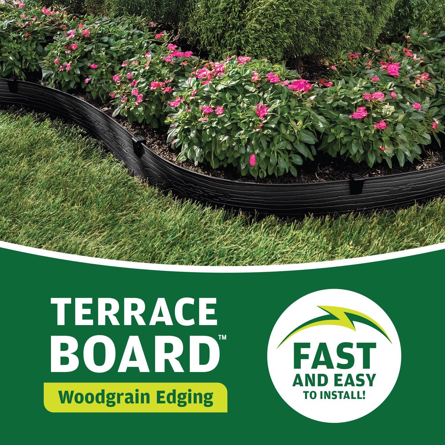 Master Mark Terrace Board 40 ft. L X 4 in. H Plastic Black Lawn Edging