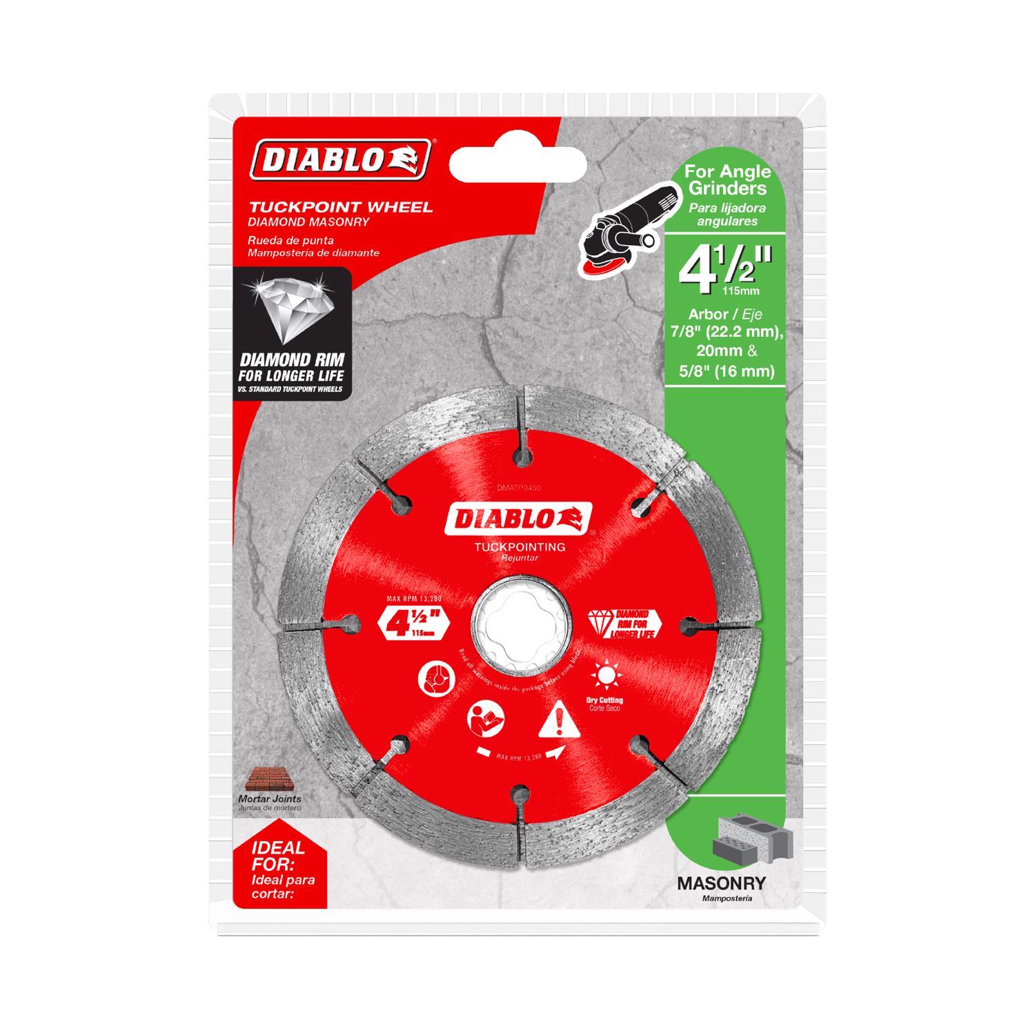 Diablo 4-1/2 in. D X 7/8 in. X.240 in. thick Diamond Tuck Point Masonry Cut-Off Wheel 1 pk