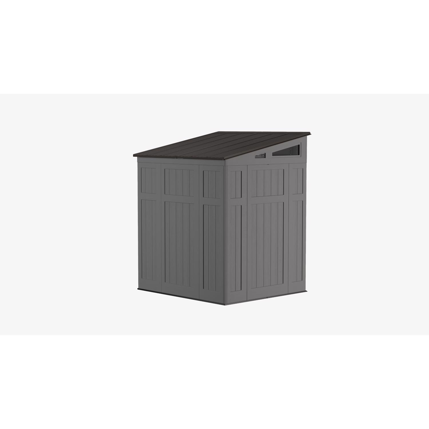 Suncast Modernist 6 ft. x 5 ft. Plastic Vertical Storage Shed with Floor Kit Gray