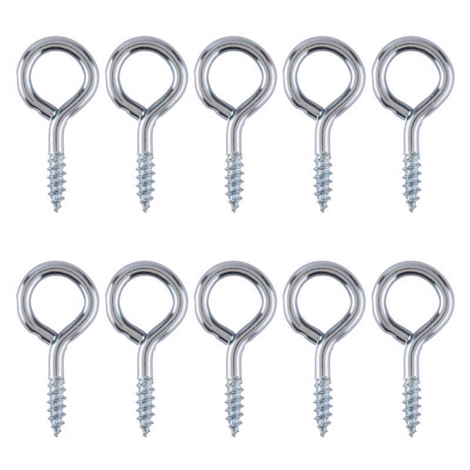 Ace 1/8 in. D X 1-1/8 in. L Zinc-Plated Steel Screw Eye 35 lb. cap. 10 pk