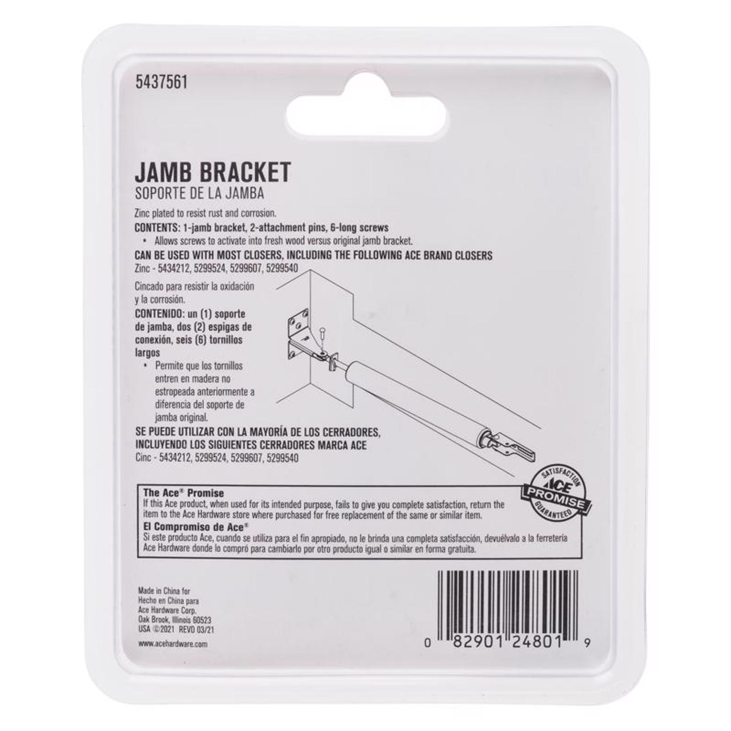 Ace White Steel Jamb Bracket 1 pc